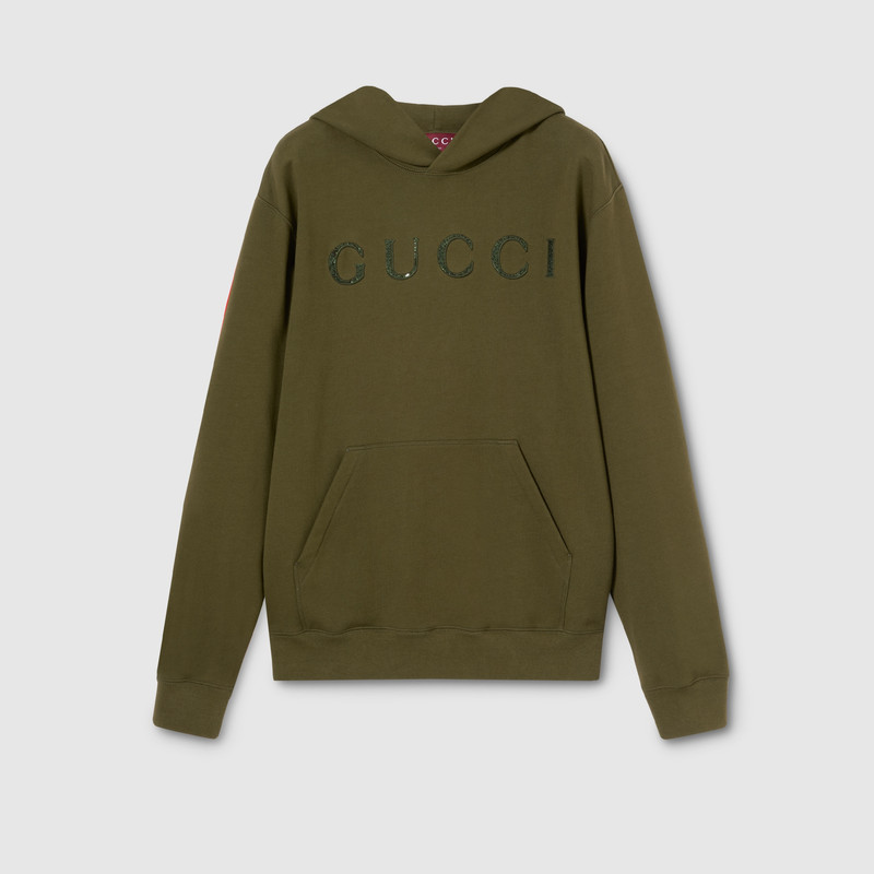 Cotton jersey sweatshirt with embroidery 1