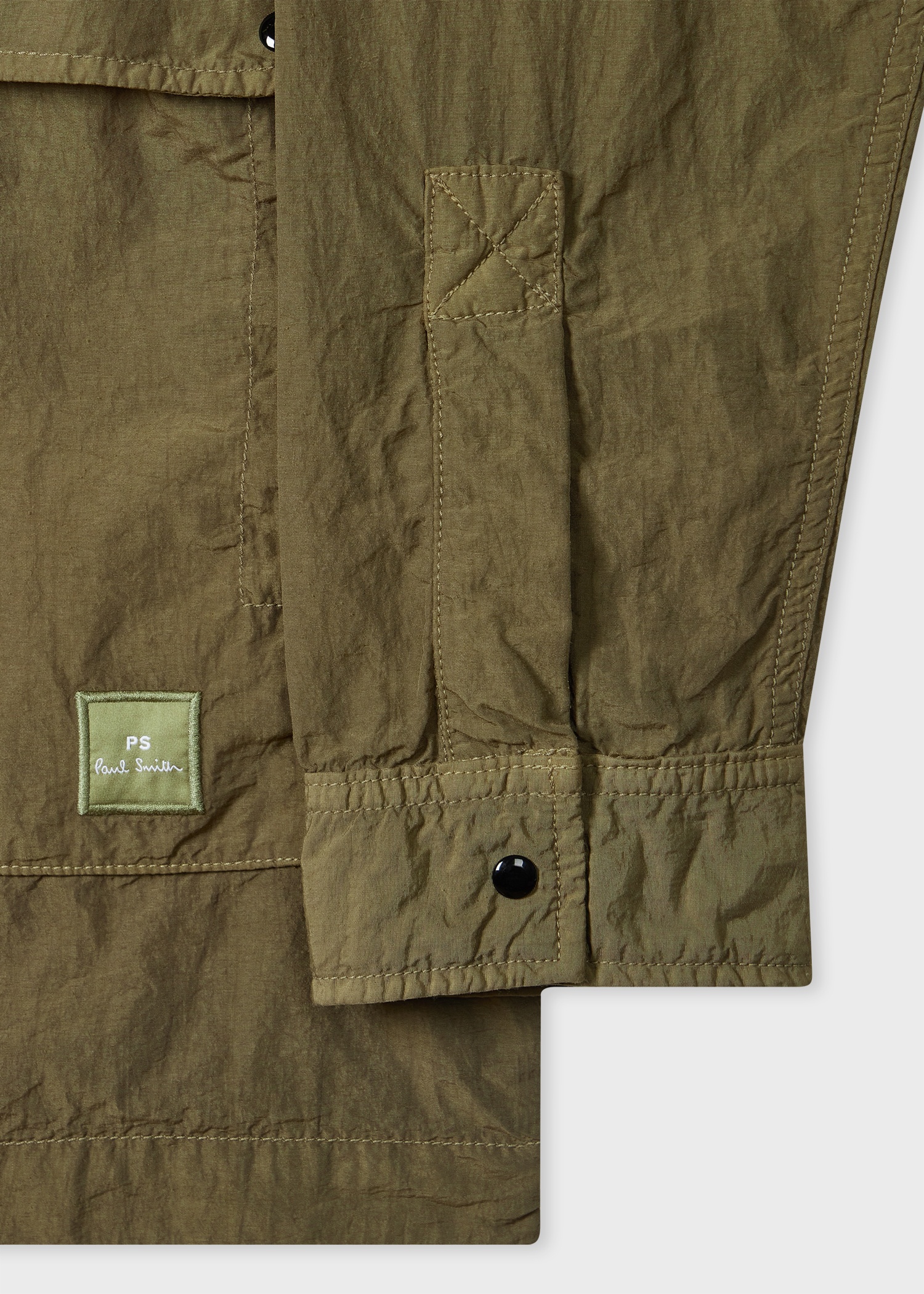 Khaki Garment Dye Nylon Shirt Jacket - 3