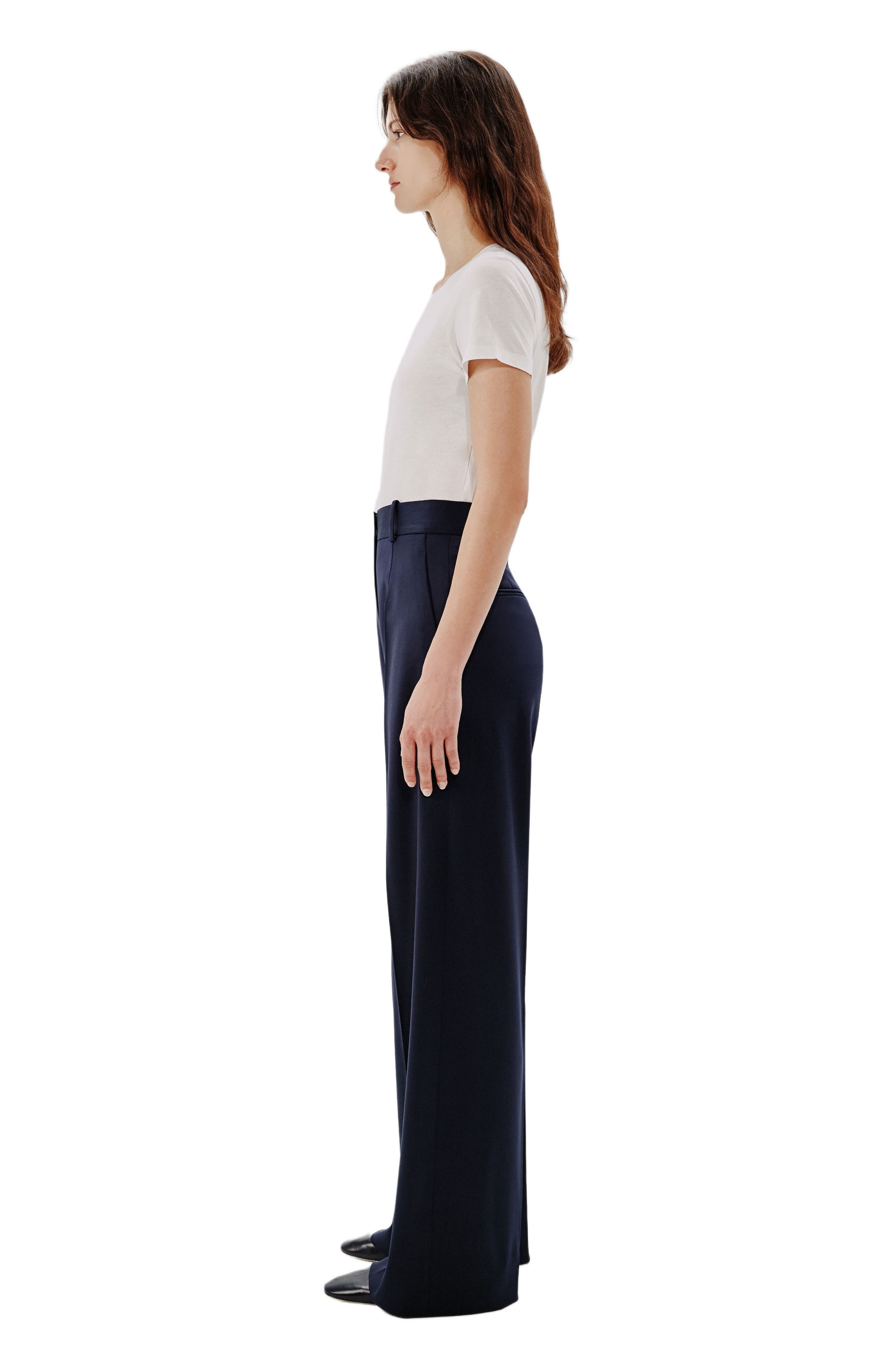 Another Tomorrow WIDE LEG SUIT PANT in Navy at Nordstrom - 3