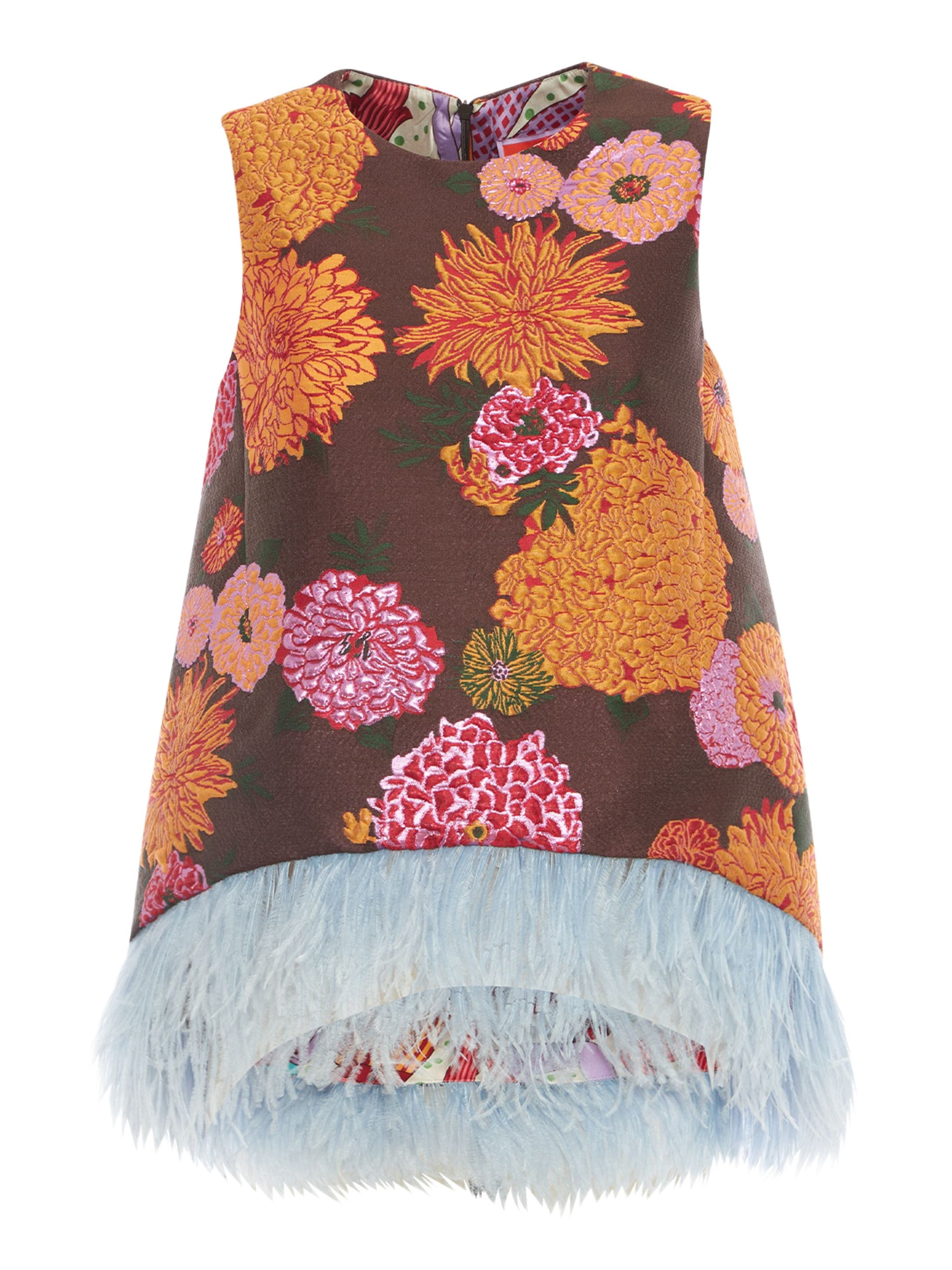 La DoubleJ La Scala Top With Feathers Jacquard Gyn Chocolate at Nordstrom - 2