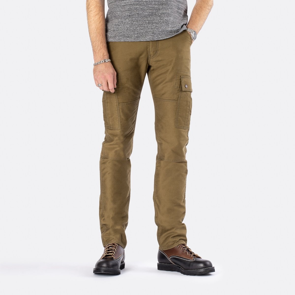 IHDR-502-OLV 11oz Cotton Whipcord Cargo Pants - Olive - 2