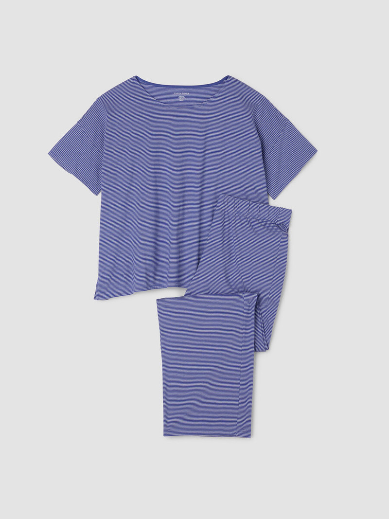 Mini Stripe Organic Cotton Jersey Sleep Set 1