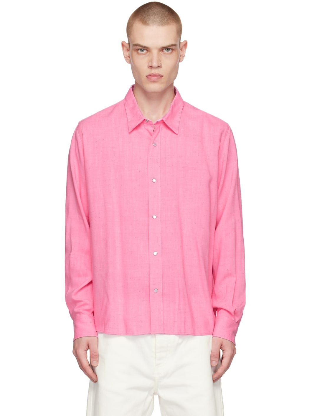 Pink Press-Stud Shirt - 1