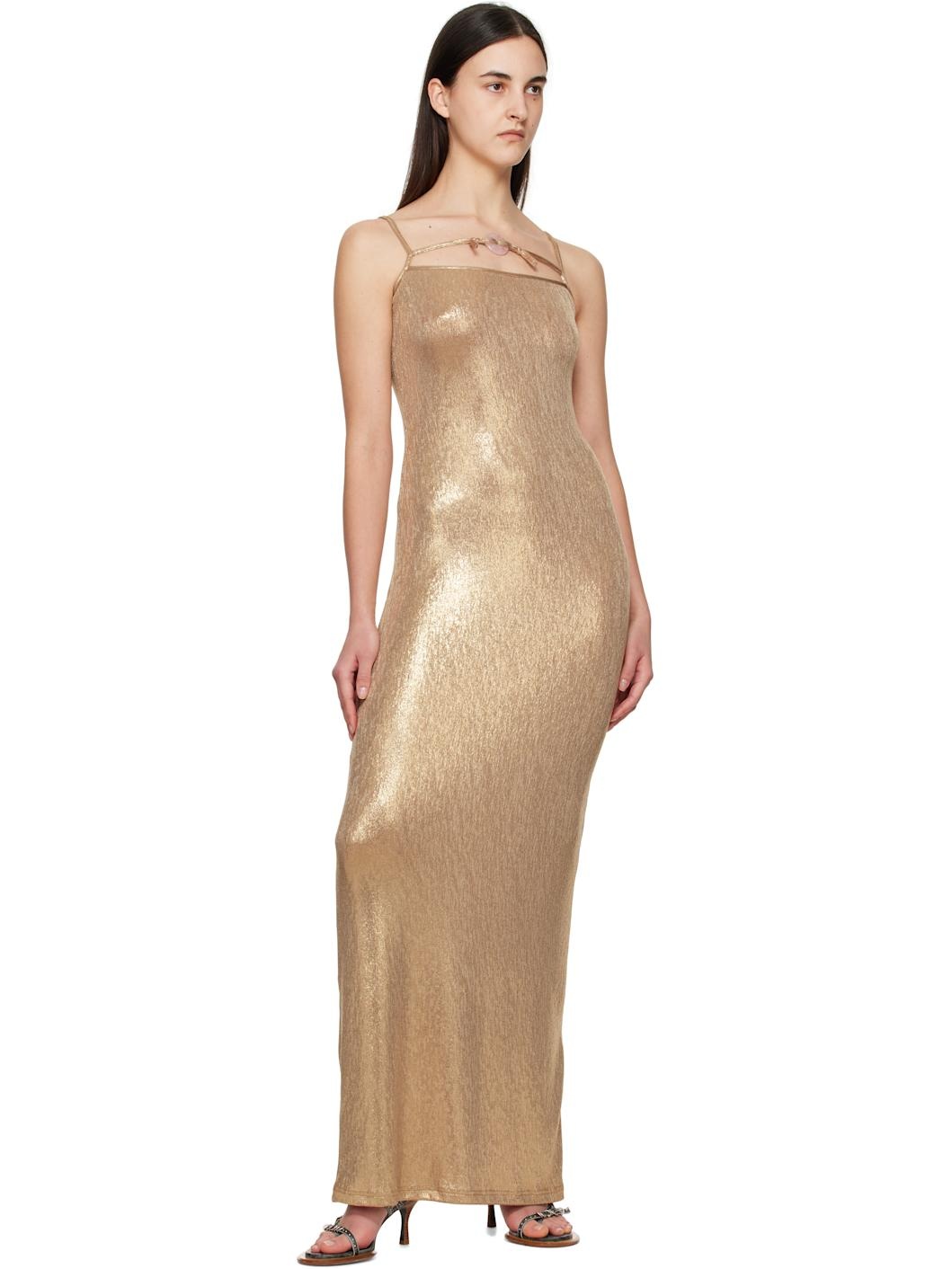 Gold Charmed Maxi Dress - 4