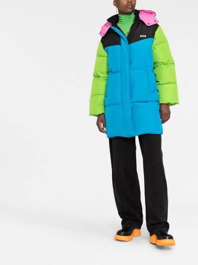 MSGM colour-block padded coat outlook