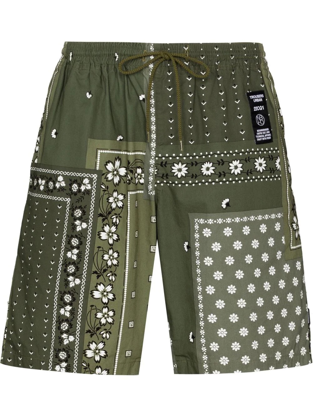 bandana patchwork Bermuda shorts - 1