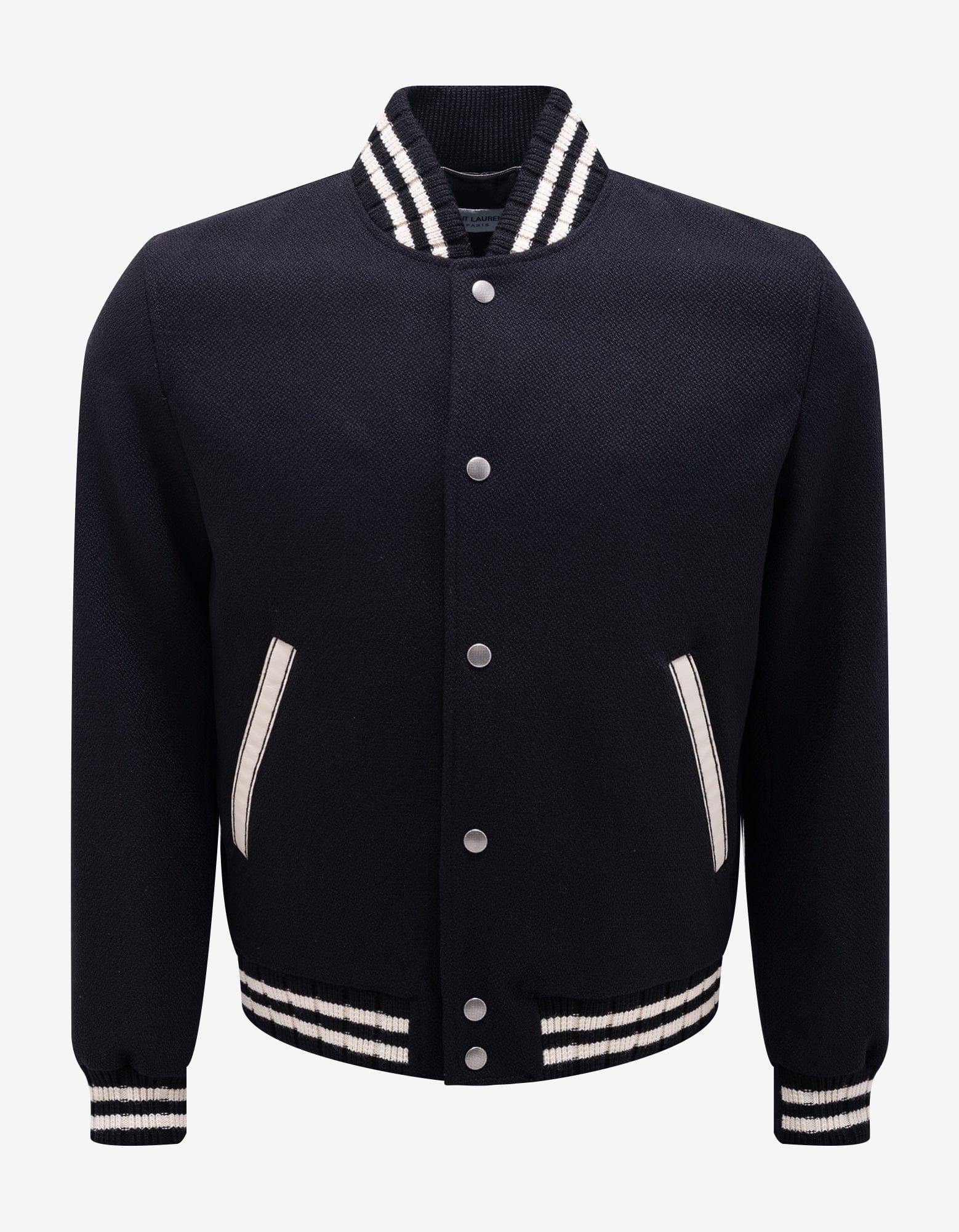 Saint Laurent Black College Teddy Jacket - 1