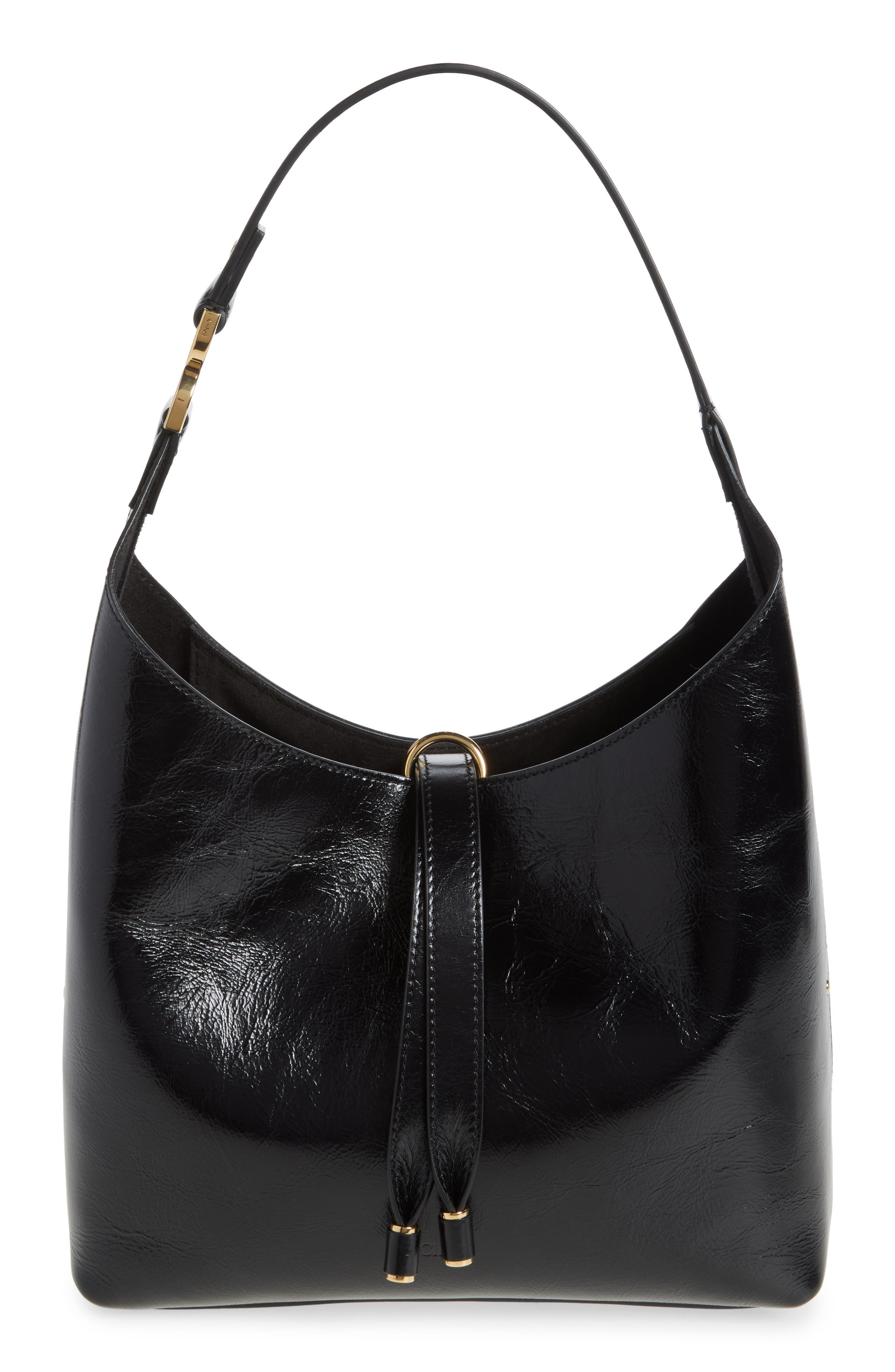 Chloé Small Marcie Leather Hobo Bag in 001 Black at Nordstrom - 1
