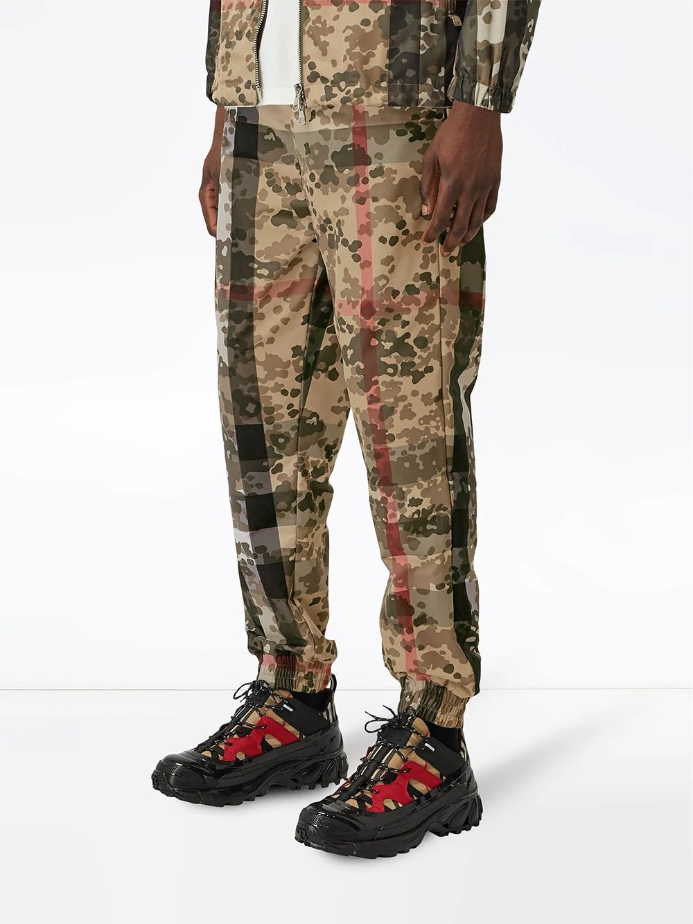 camouflage check track pants - 3