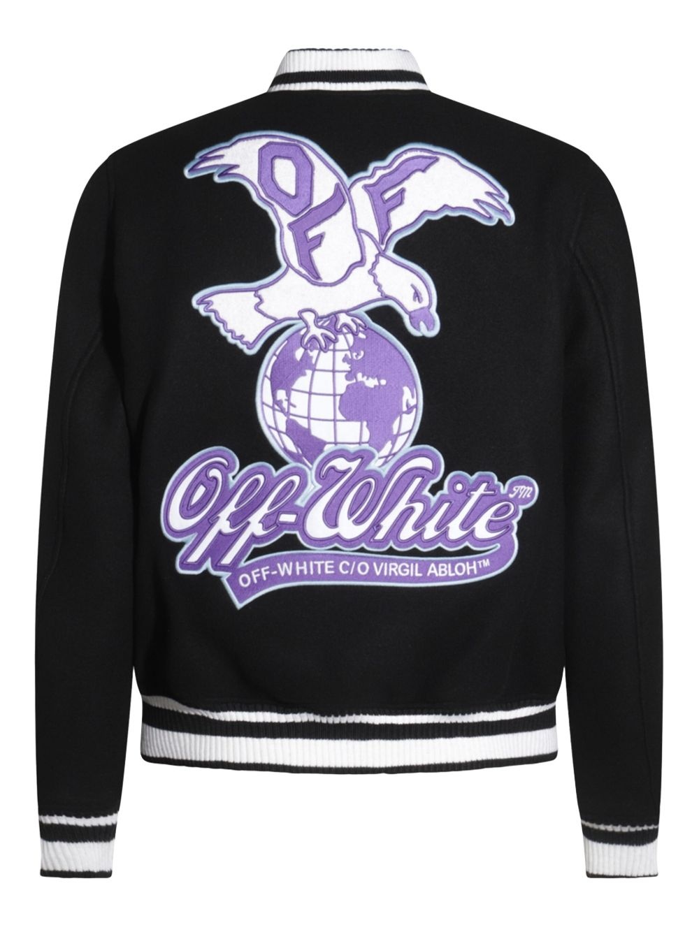 logo-patch bomber jacket - 2