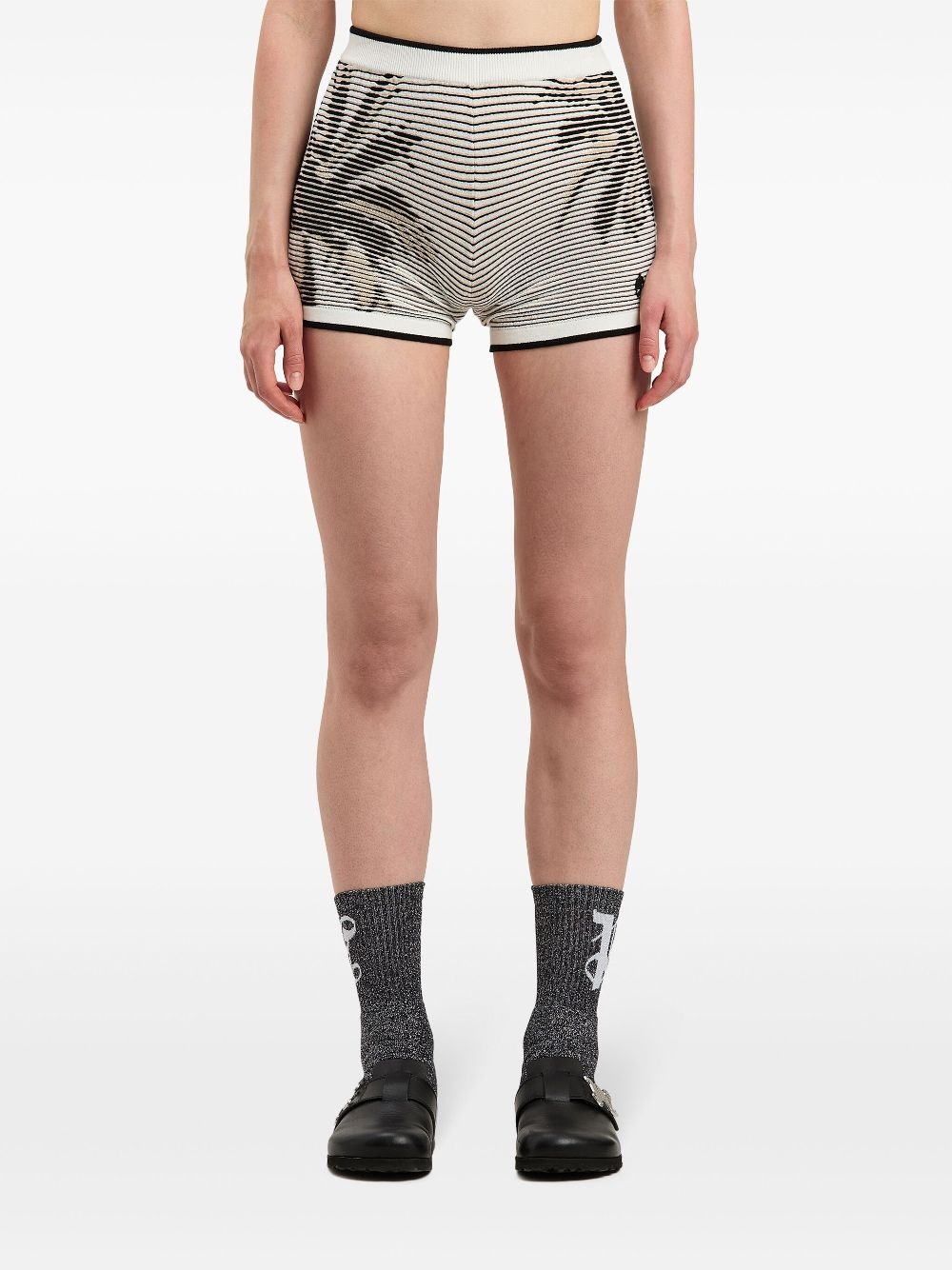 palms-jacquard kniited shorts - 3