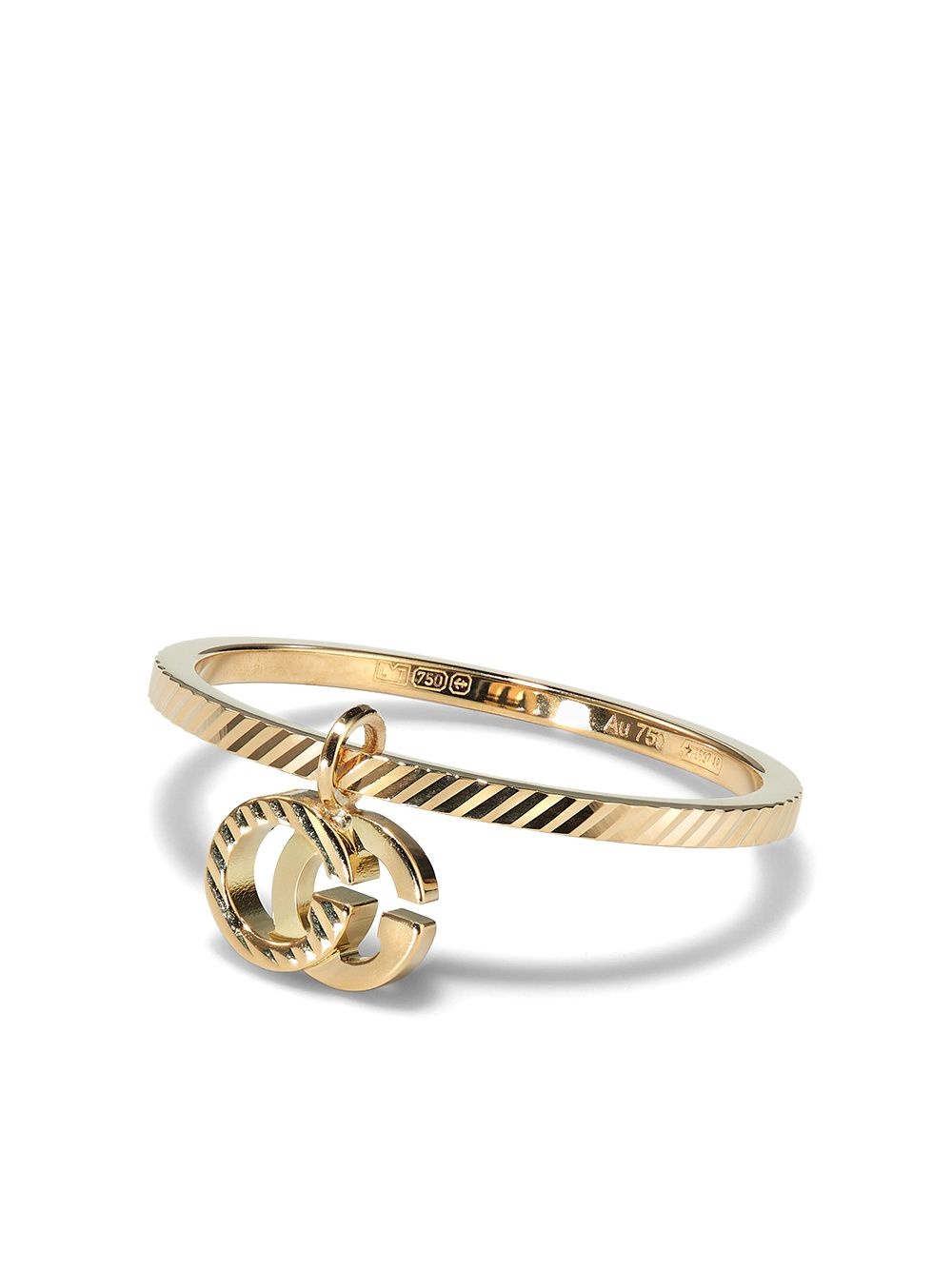 18K yellow gold Running logo ring - 1