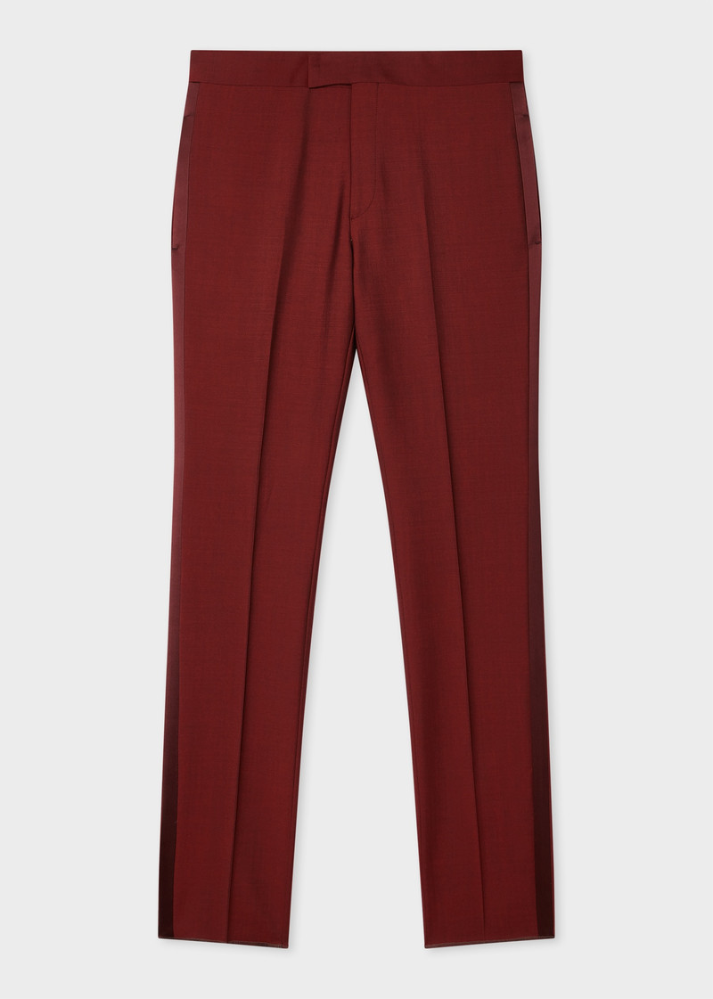 The Soho - Tailored-Fit Burgundy Wool-Mohair Evening Suit 3