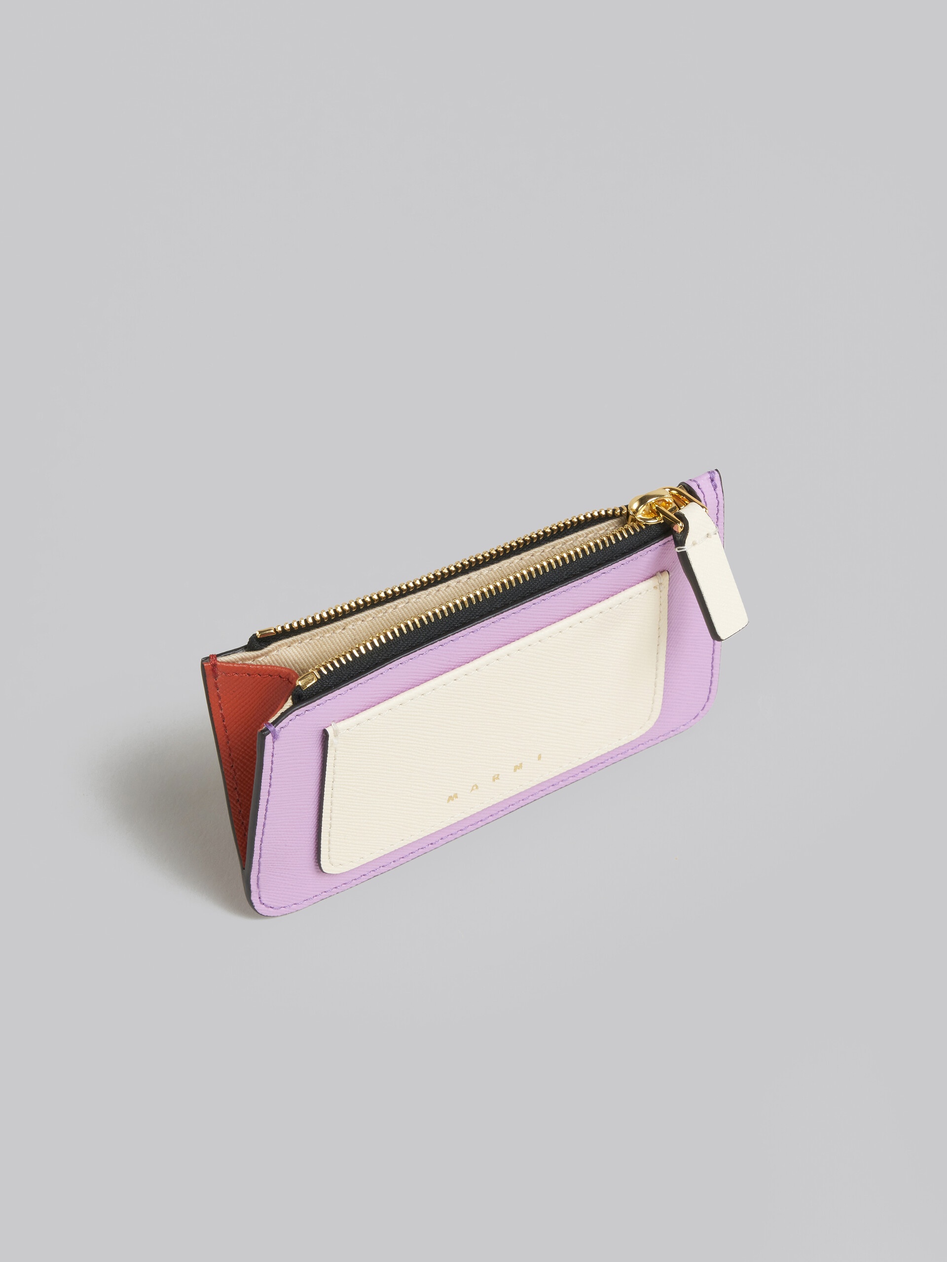 LILAC SAFFIANO LEATHER CARD CASE - 2
