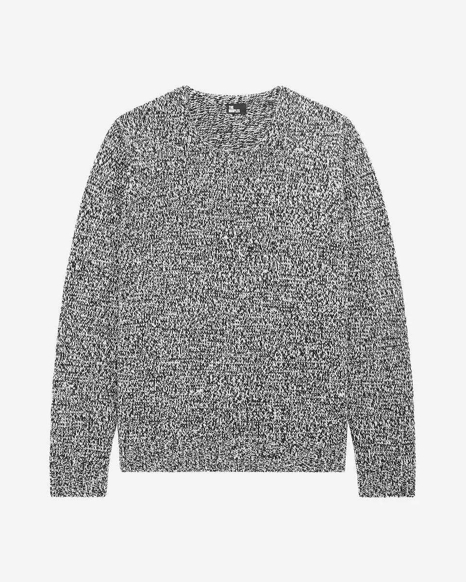 BLACK AND WHITE WOOL SWEATER - 1