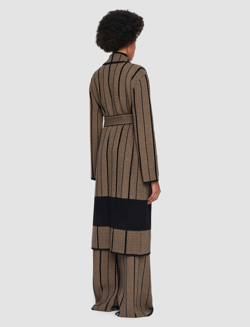 Chevron Jacquard Knitted Coat 3