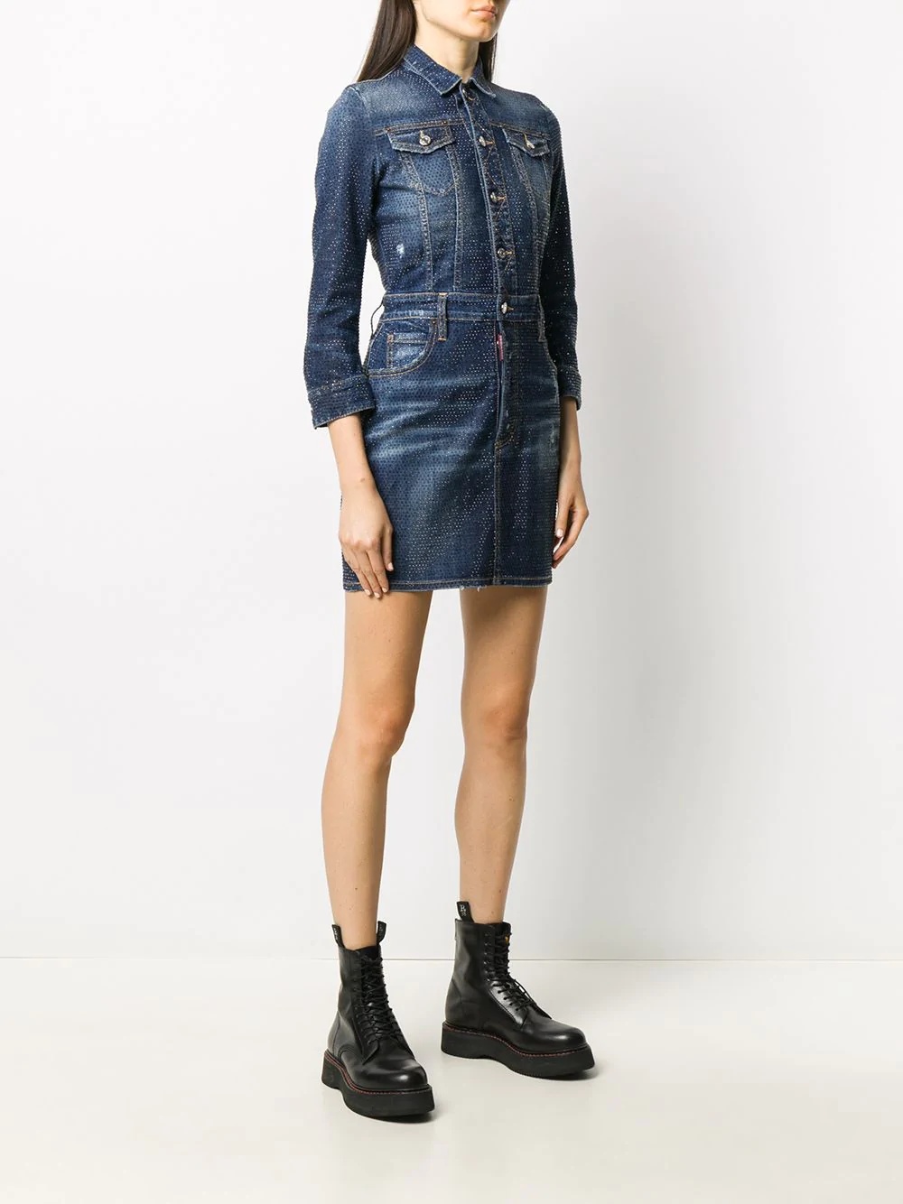 denim mini dress - 3