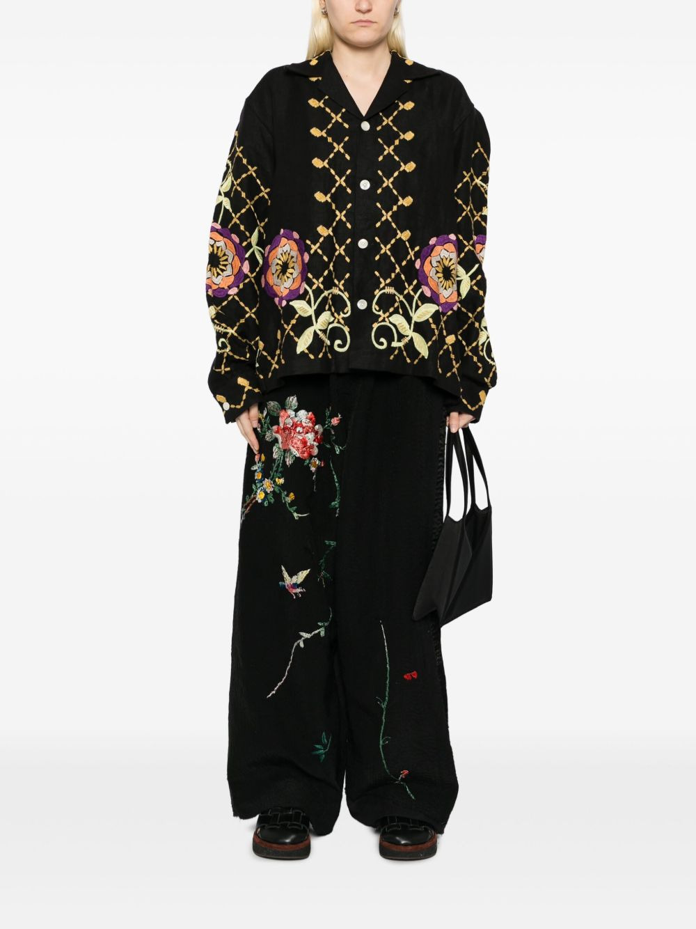 floral-print trousers - 2