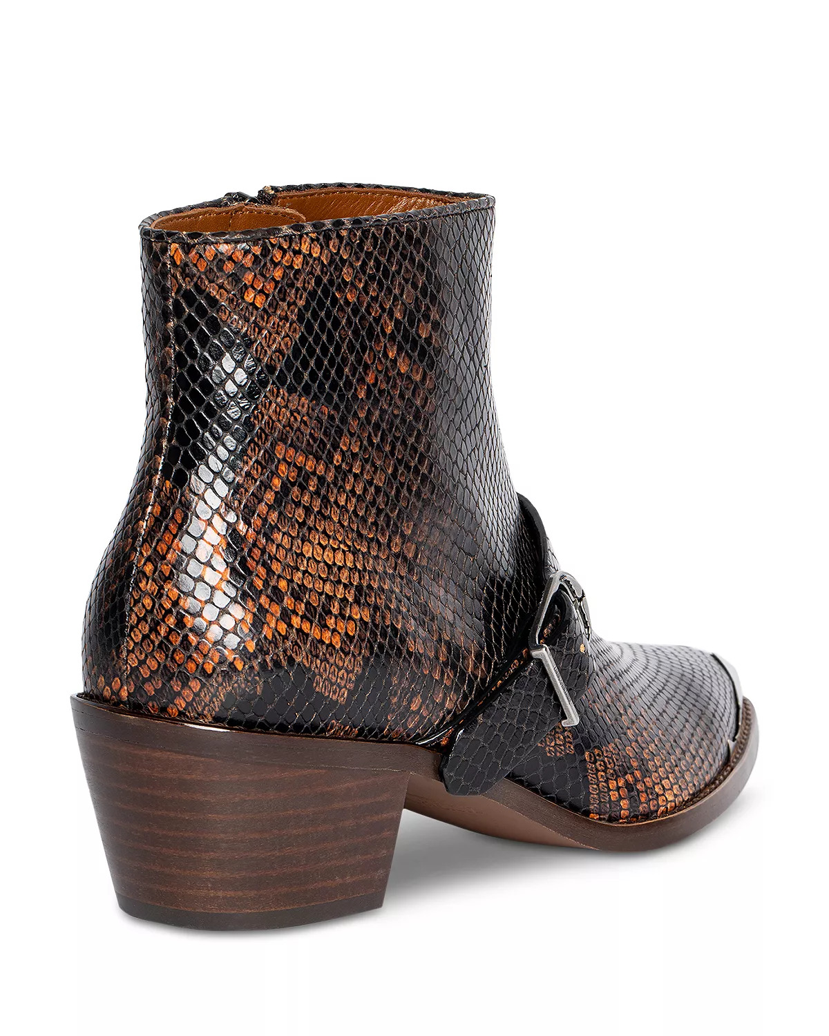 Women's Tylow Wild Mirror Python Effect Leather Ankle Boots - 4