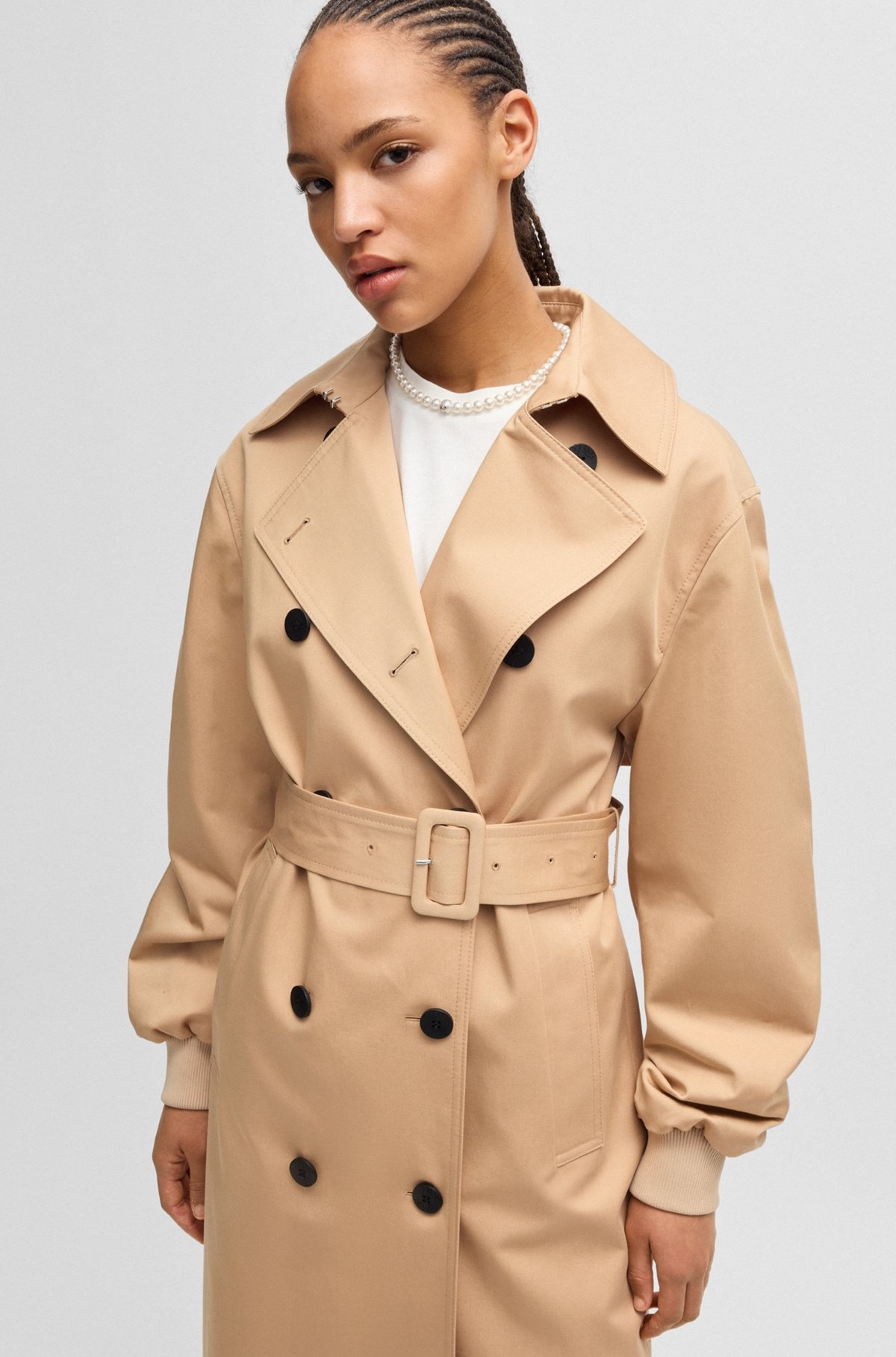 OVERSIZE-FIT COTTON TRENCH COAT - 5