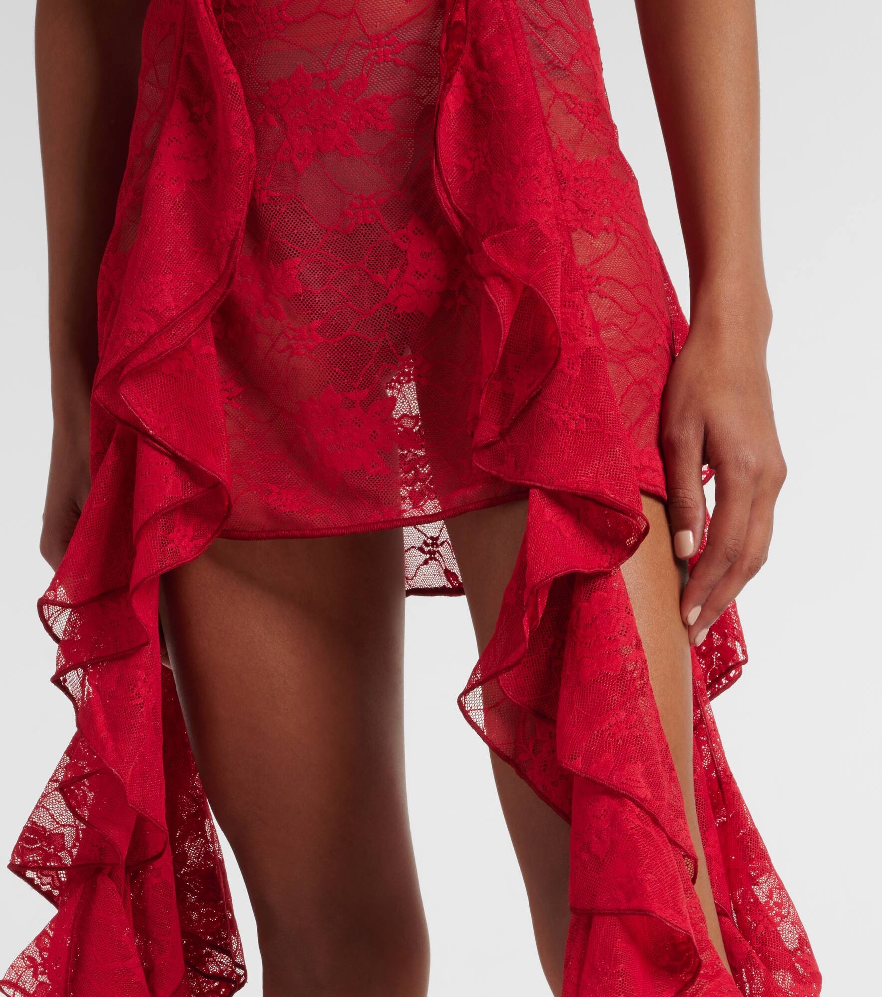 Ruffled lace bustier dress - 5