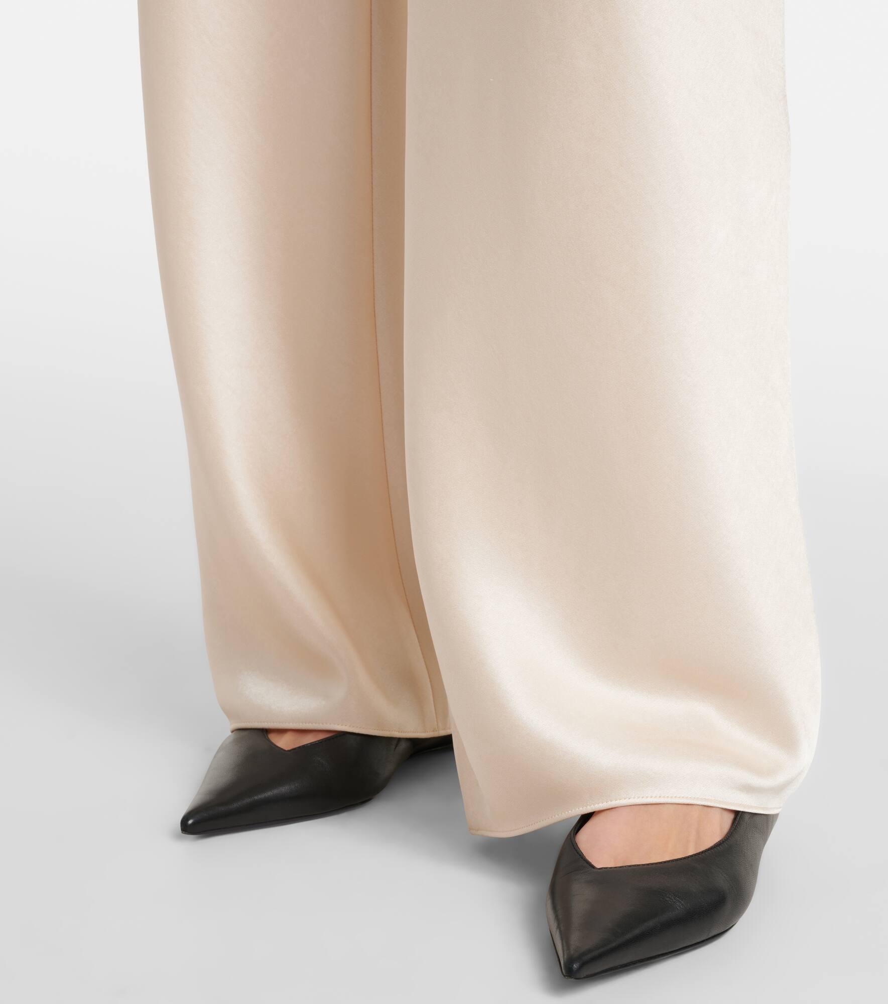 High-rise satin wide-leg pants - 5