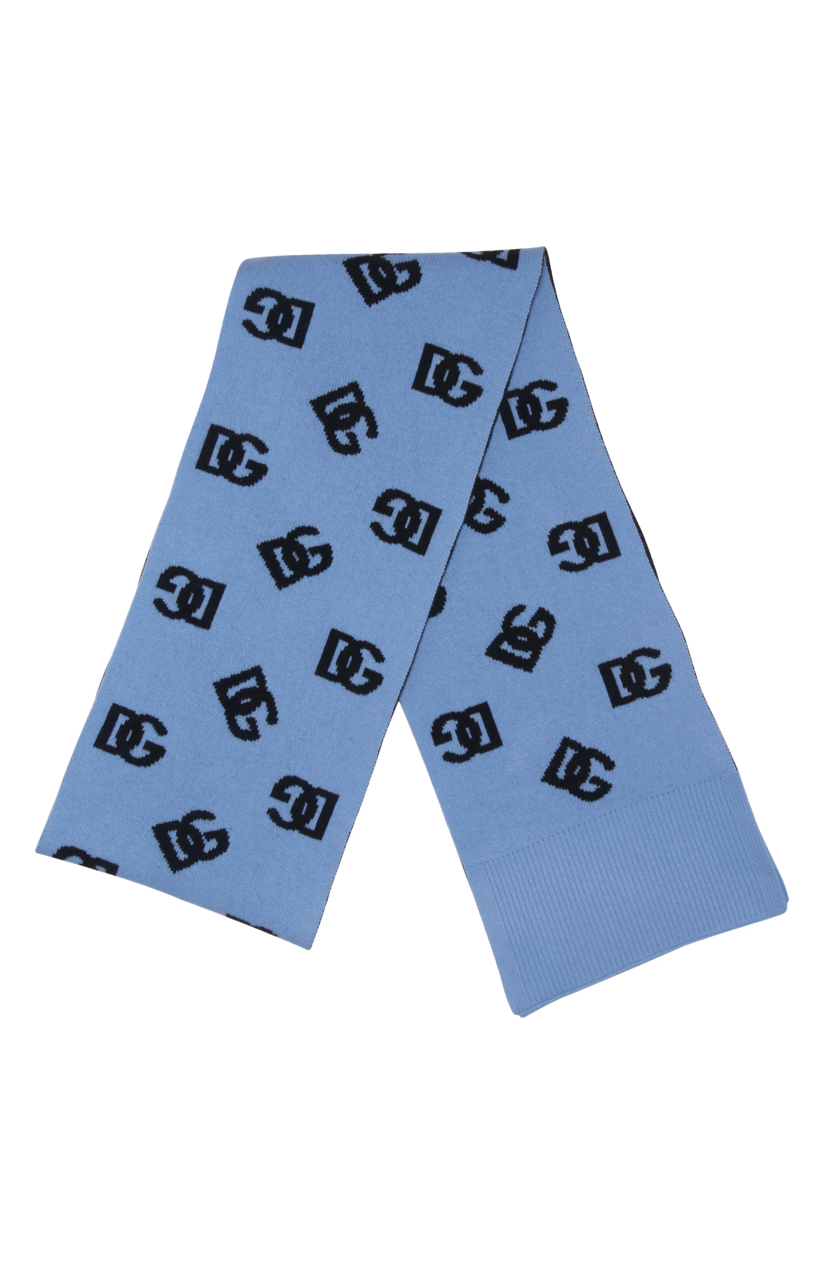 Dolce&Gabbana DG Logo Colorblock Wool Scarf in B0143 Very Light Blue at Nordstrom - 1