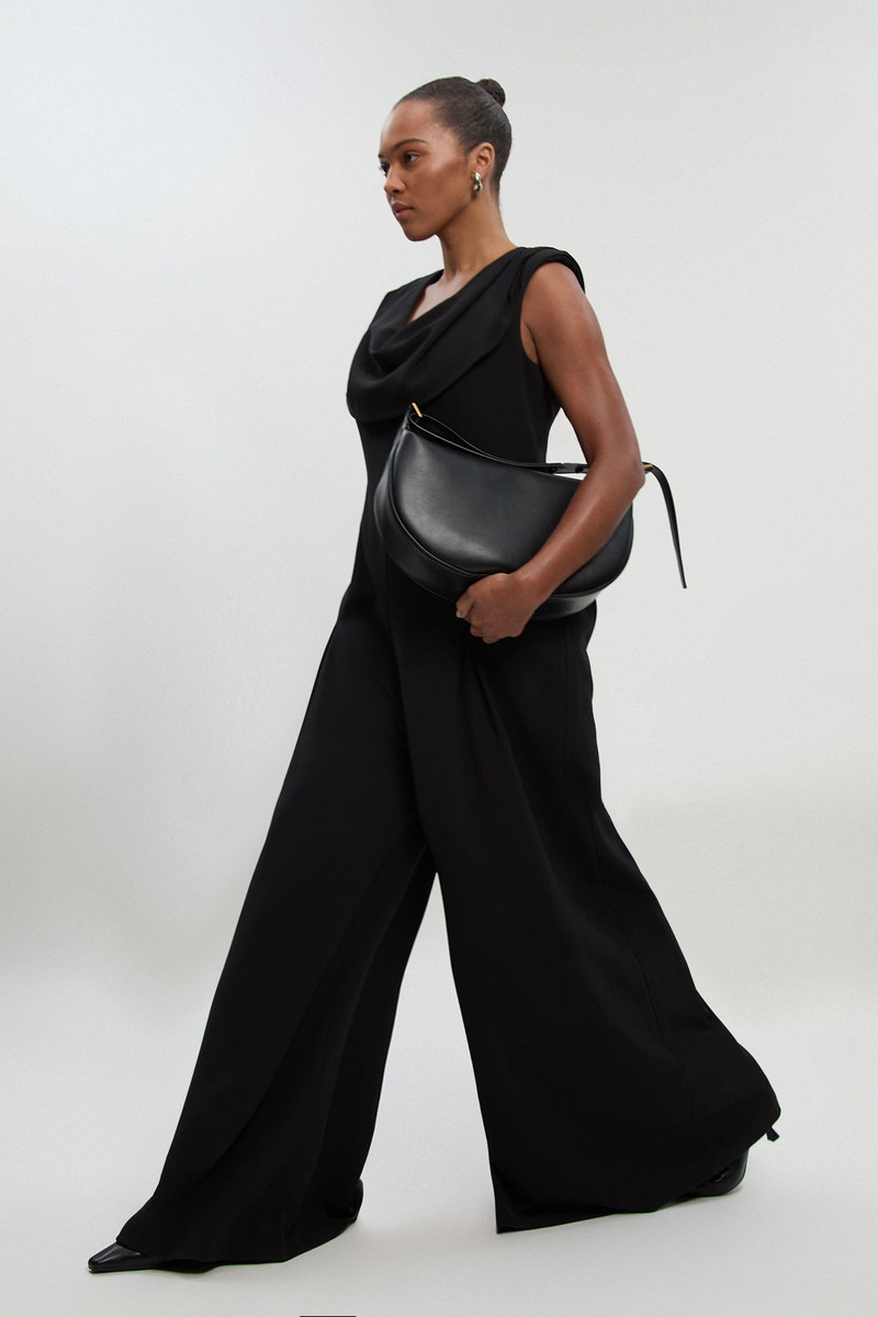Plus Size Tailored Drape Wide Leg Jumpsuit 1