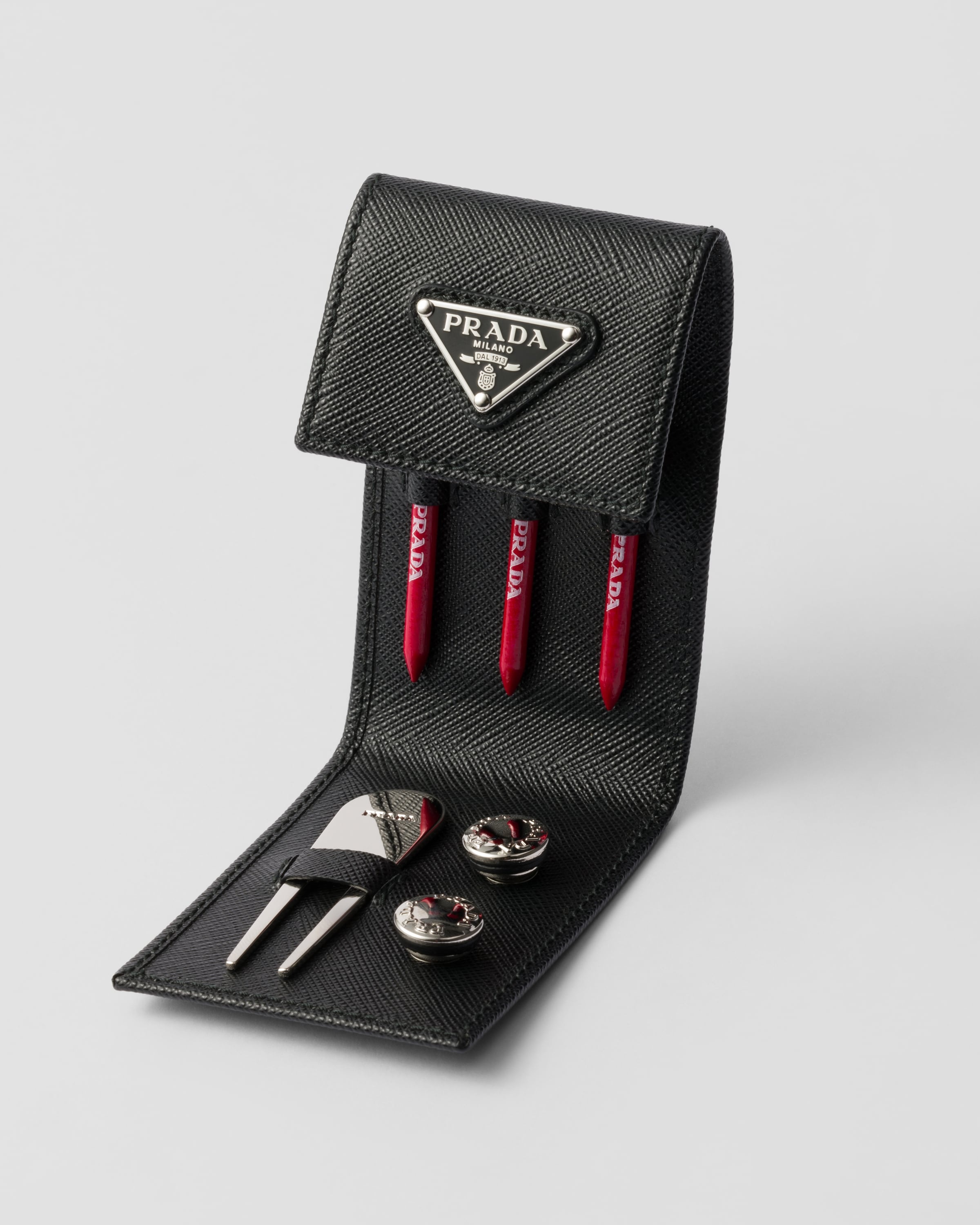 Saffiano leather golf tee case - 2