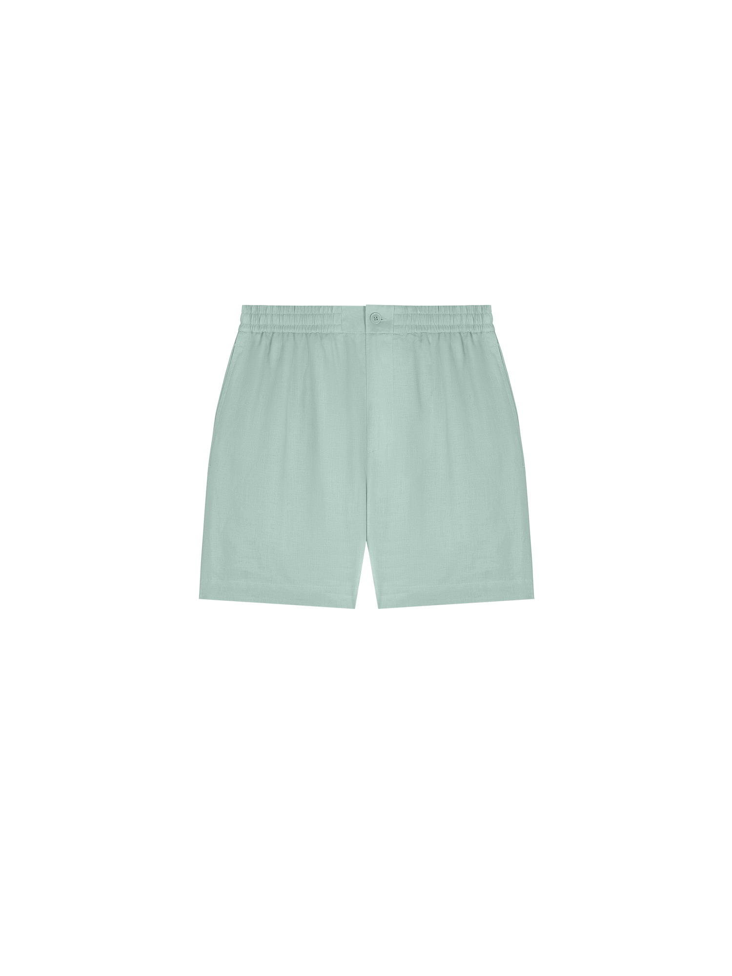 Womens DNA Aloe Linen Mid Length Shorts - Eucalyptus Blue - 1