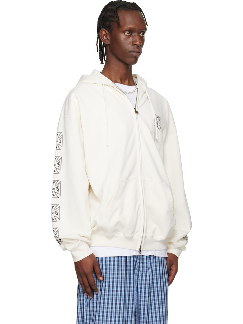 Off-White Biker Cross Sleeves Zip-Up Hoodie 2