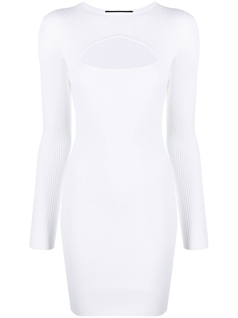 컷 아웃 늑골 니트 minidress 1