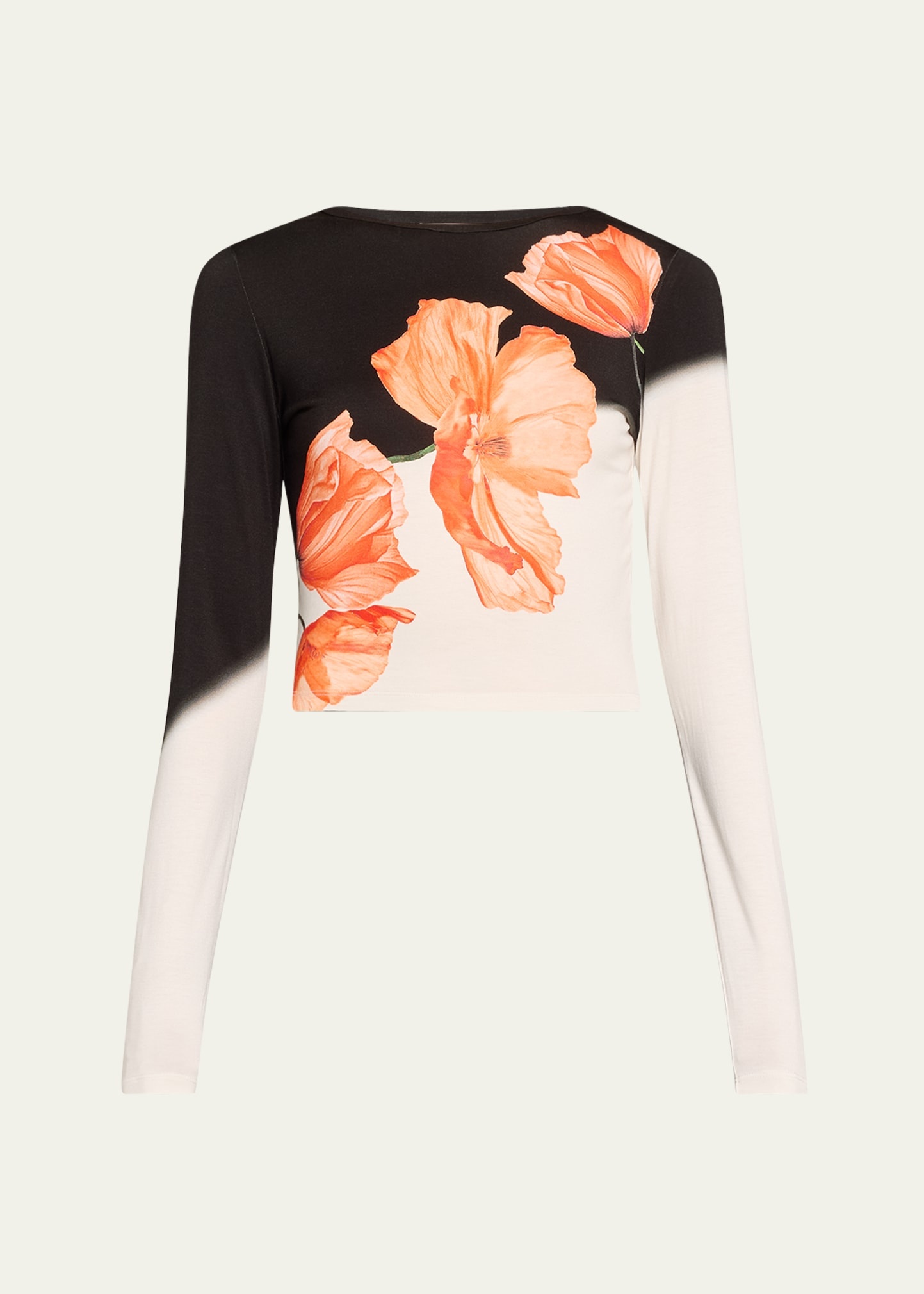 Delaina Floral Two-Tone Long-Sleeve Top - 1