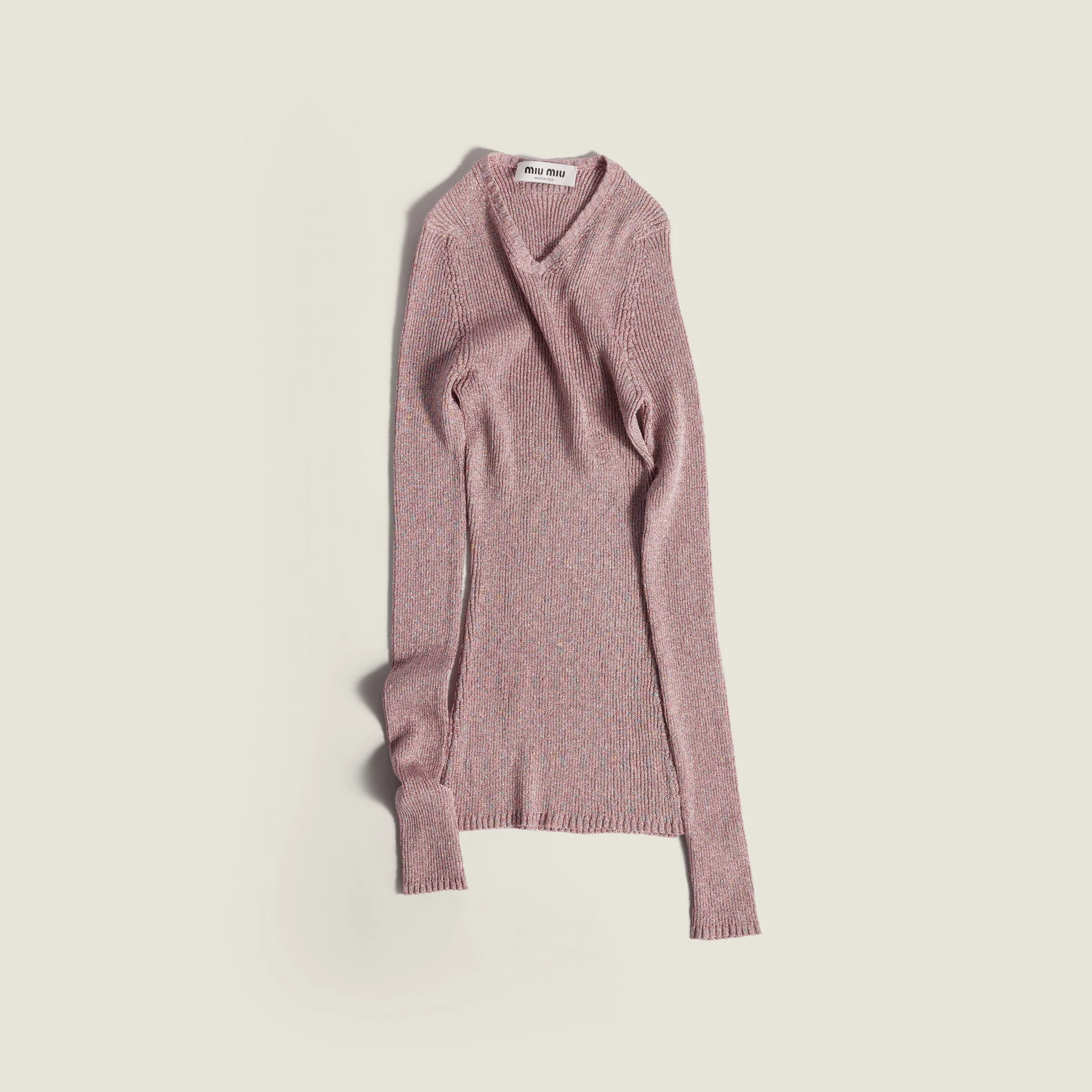 Lurex V-neck sweater - 1