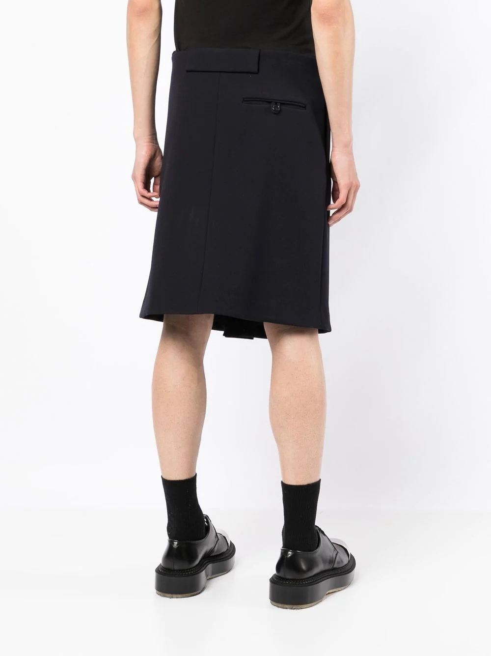 inverted-pleat wool skirt - 4