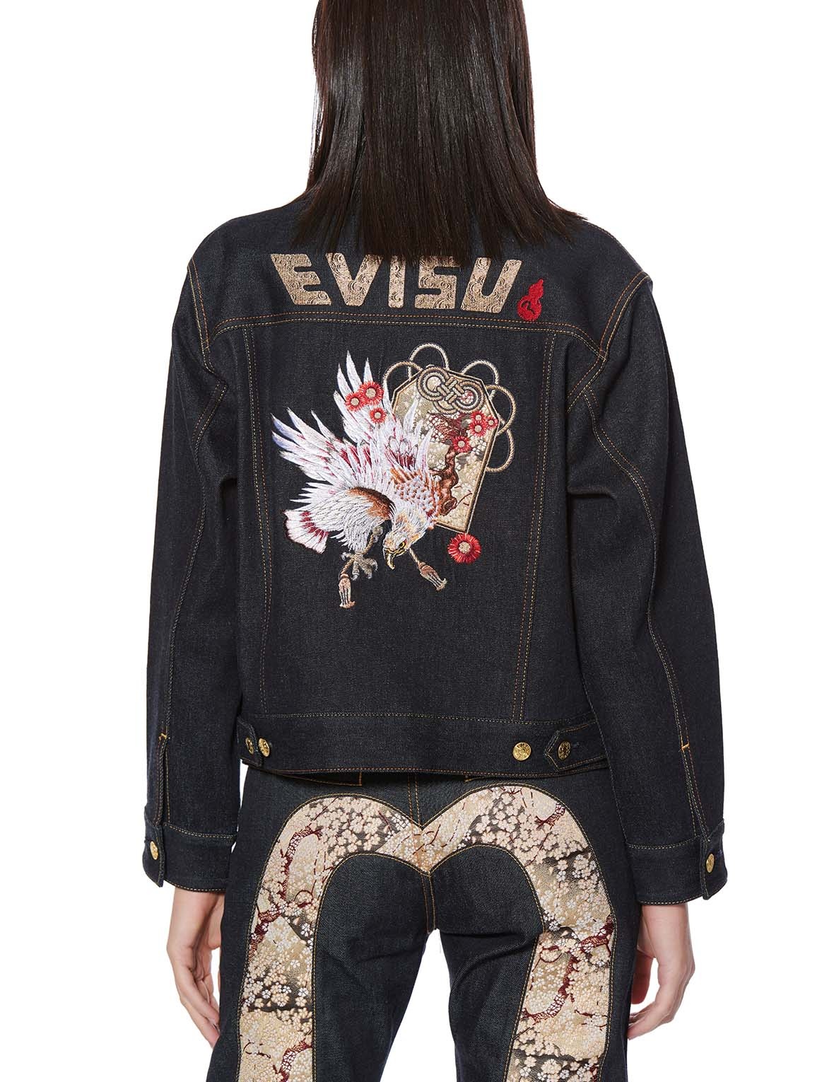 TAKA EMBROIDERED AND BROCADE APPLIQUÉ DENIM JACKET - 3