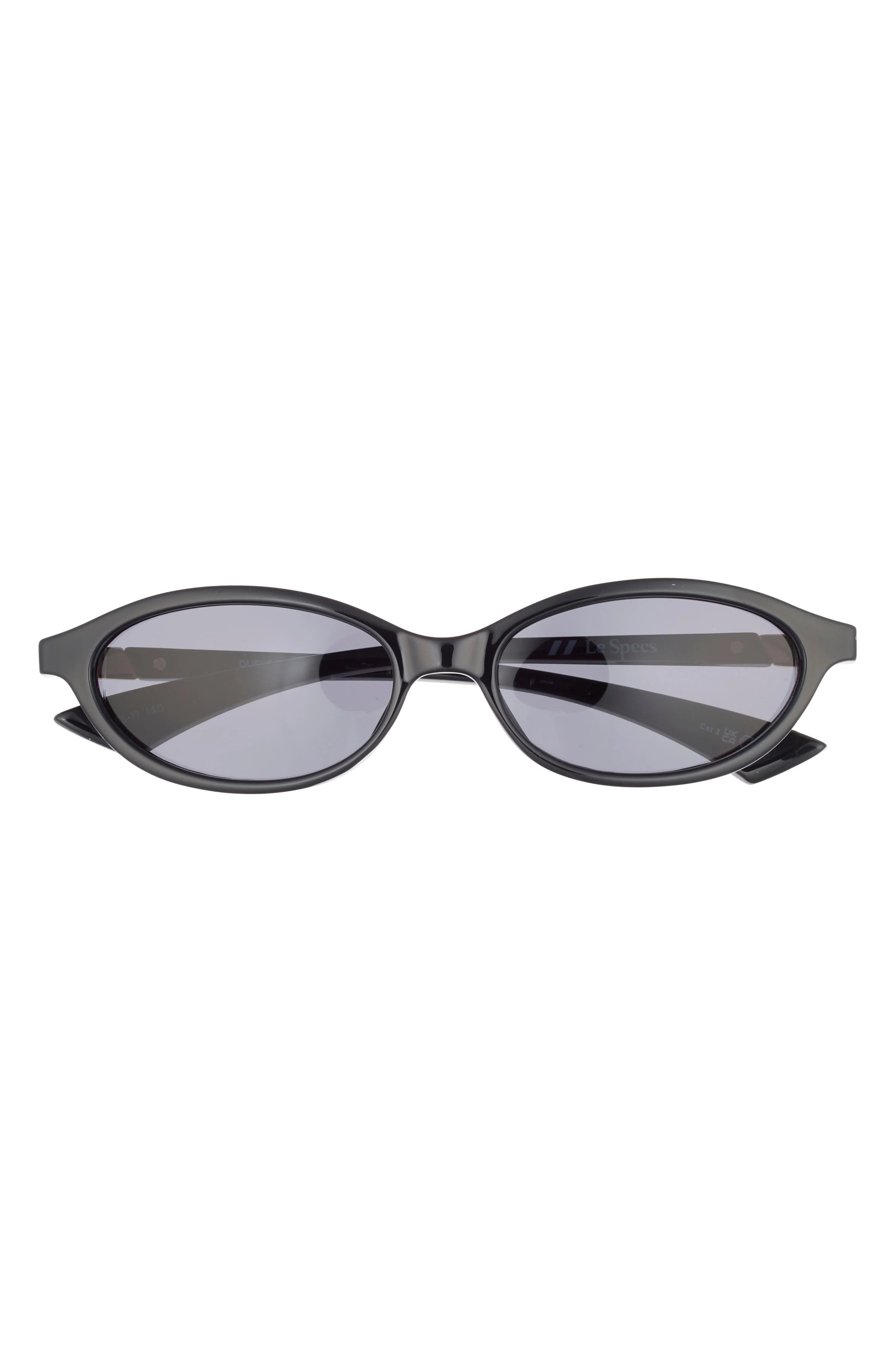 Le Specs Duskfall 55mm Oval Sunglasses in Black /Smoke Mono at Nordstrom - 1