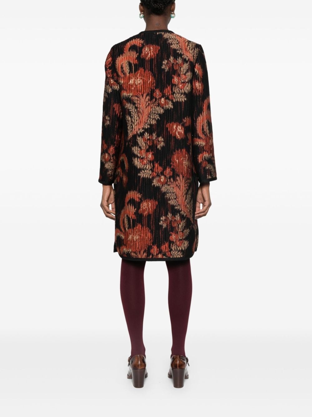 abstract-jacquard coat - 4