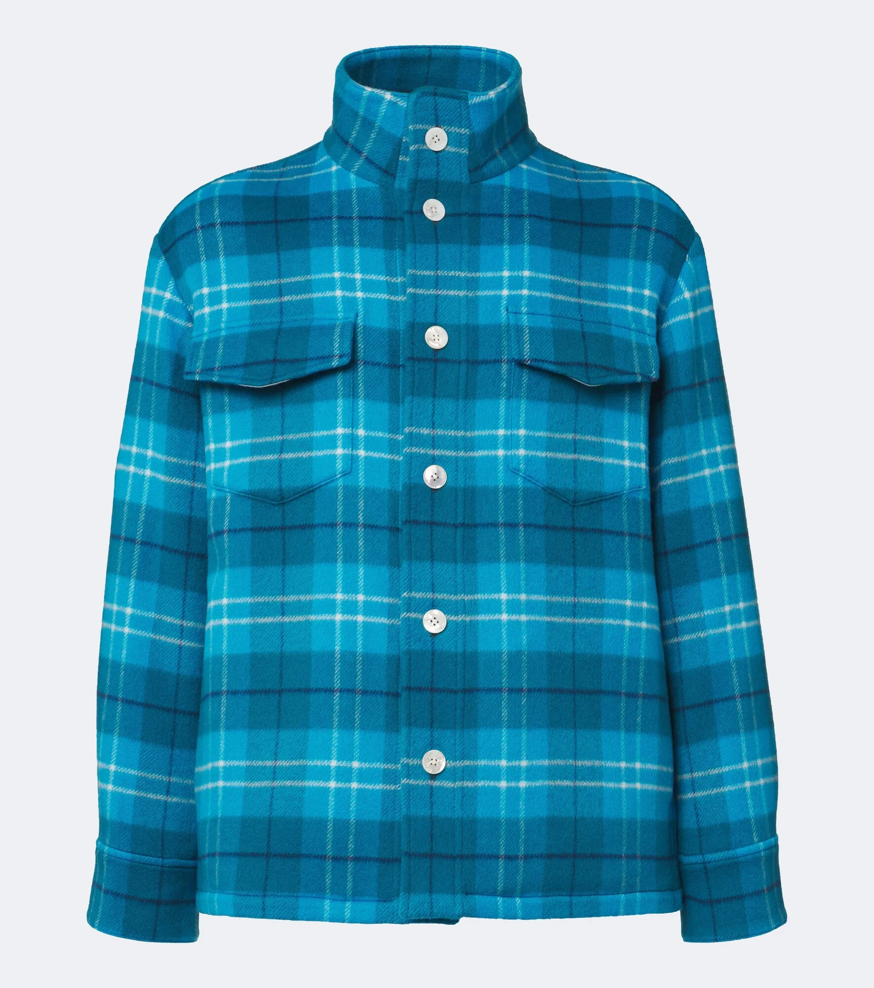 St. Moritz plaid cashmere overshirt - 1