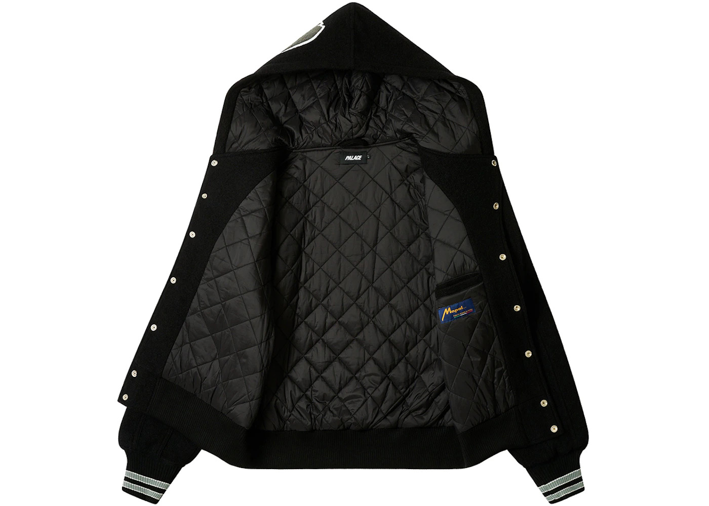 Palace Hooded Varsity Jacket Black - 2
