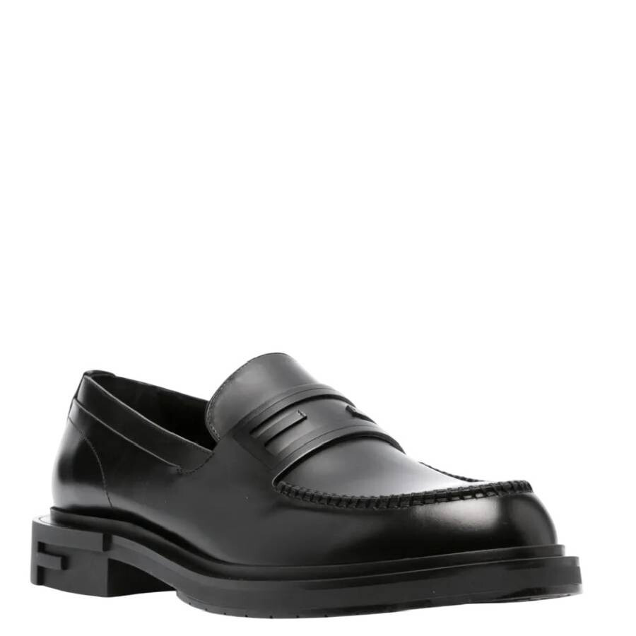 Fendi Frame Slip-On Leather Loafers - 2