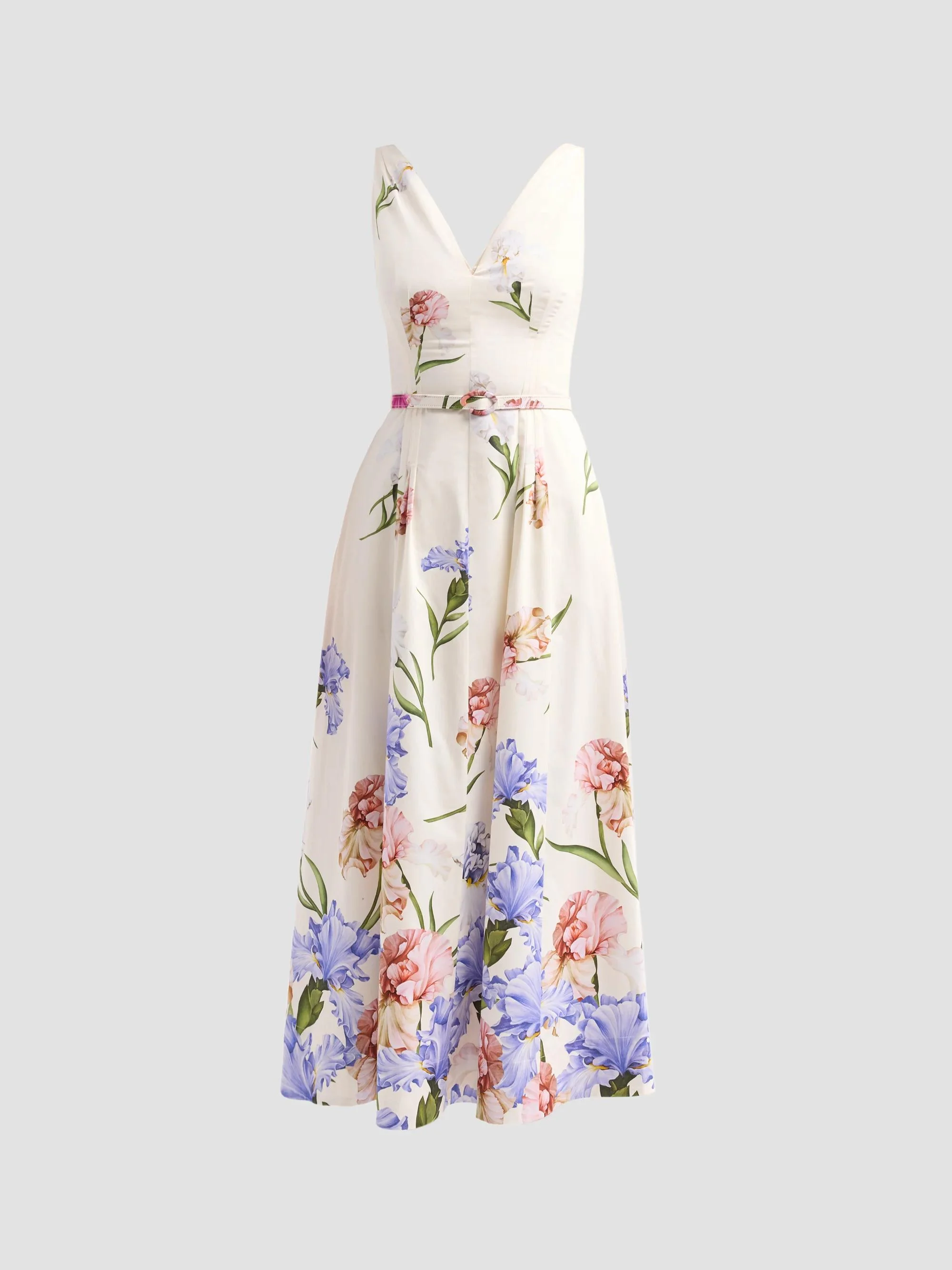 Women's Iris Dégradé Poplin Midi Dress - Ivory Multi - 1