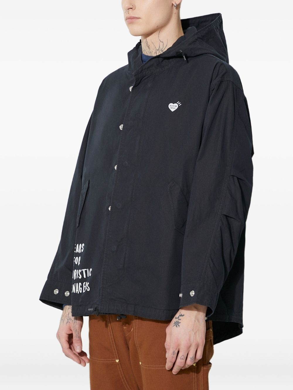 logo-print hooded jacket - 3