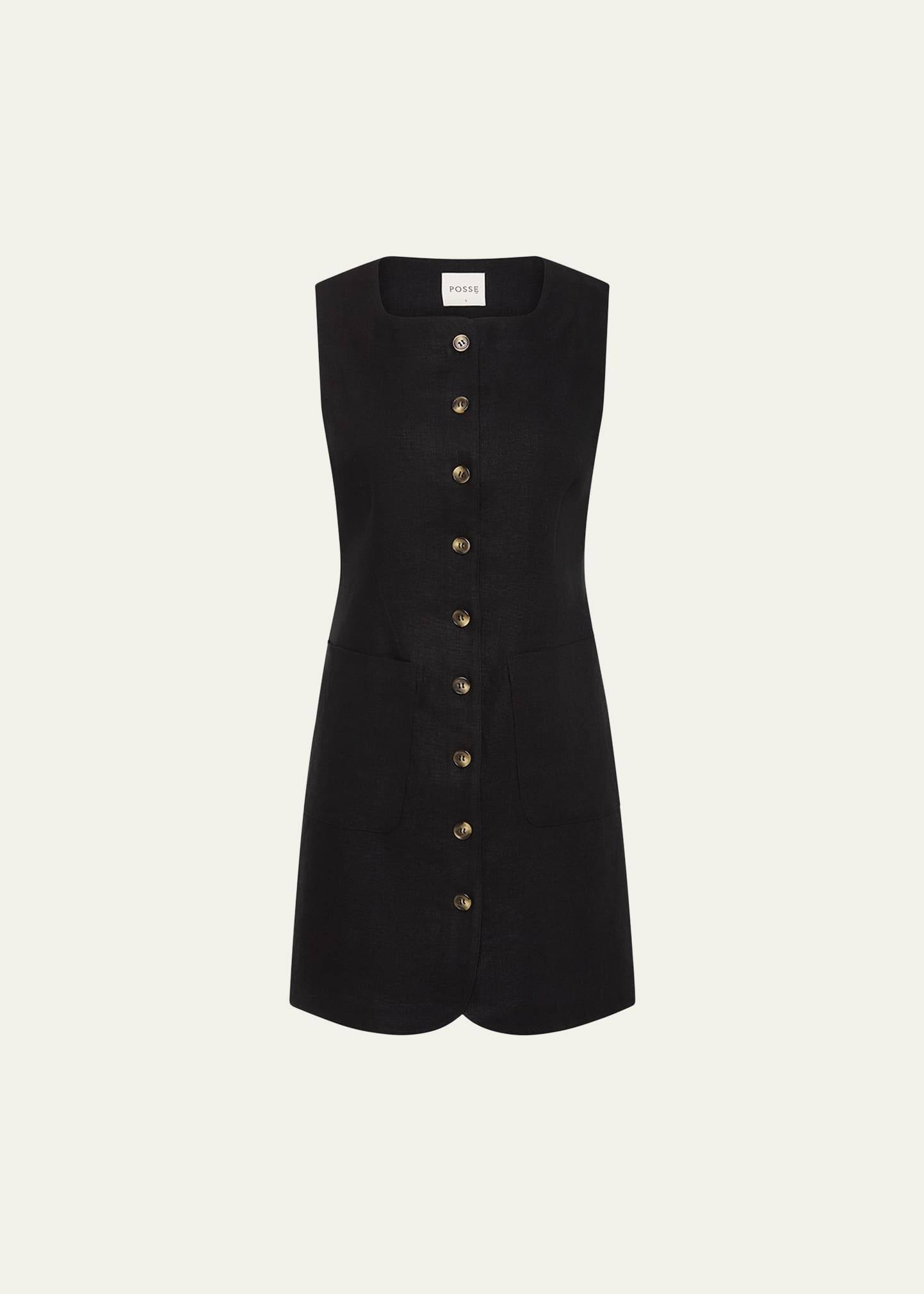 Emma Button-Front Mini Dress - 1