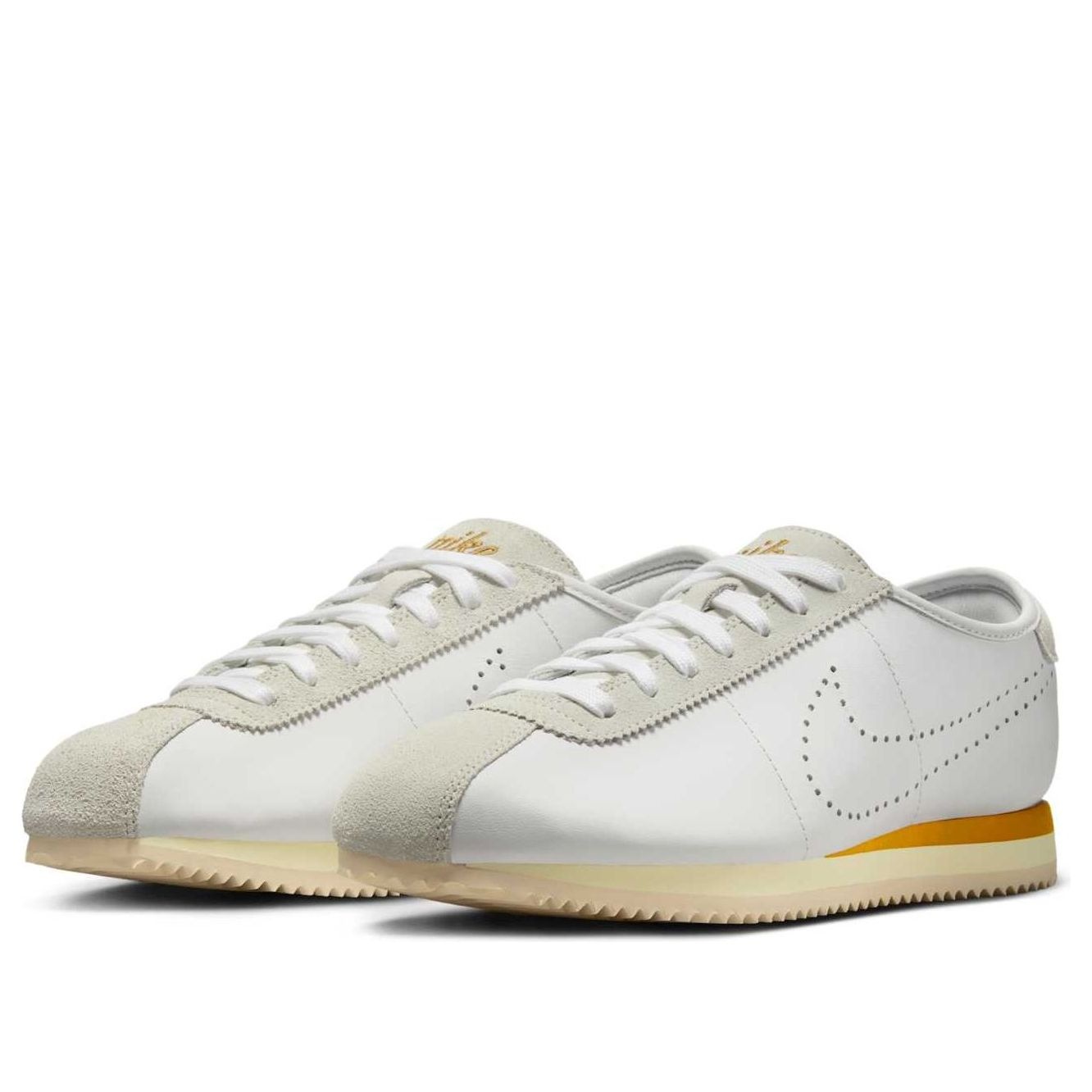 (WMNS) Nike Cortez 'White Bronze Perforated Swoosh' HQ1841-100 - 3