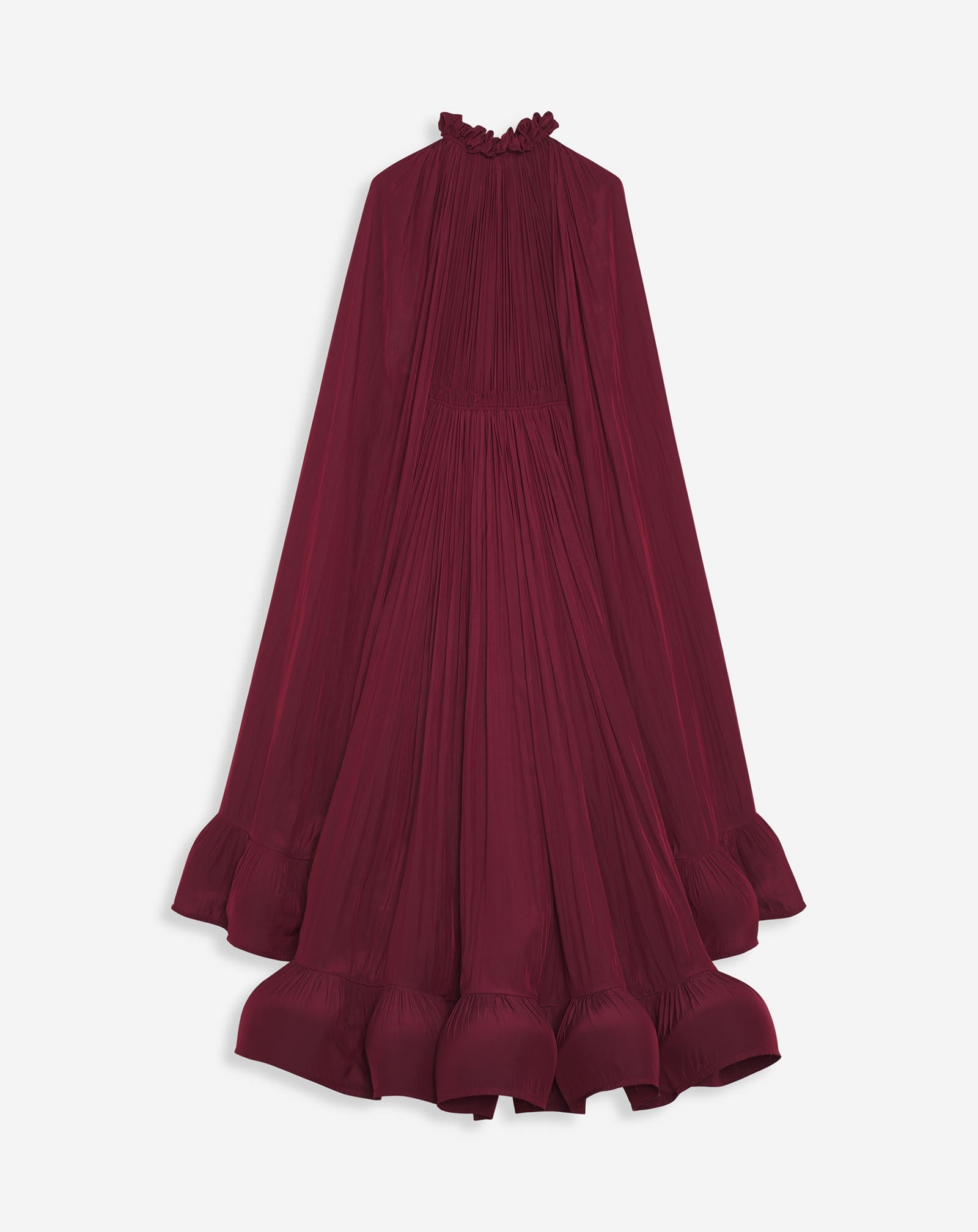 LONG RUFFLE DRESS IN CHARMEUSE - 5