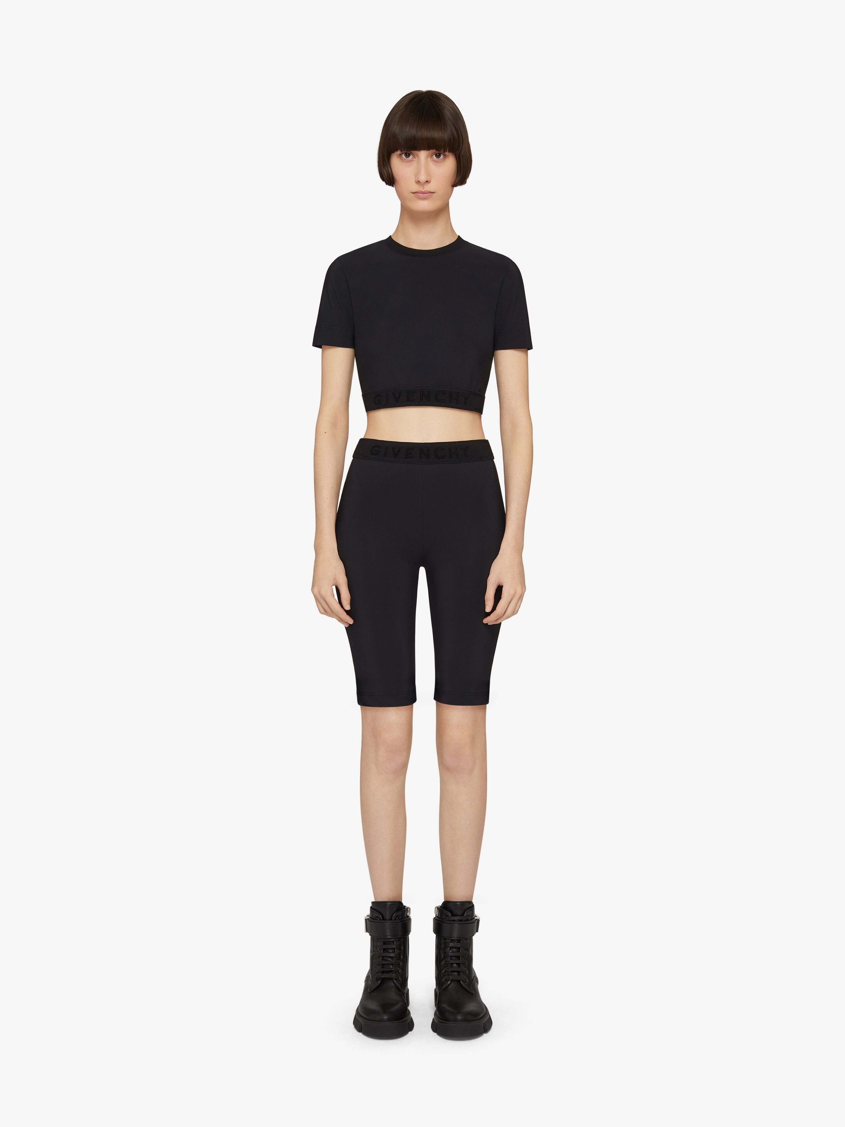 CYCLING SHORTS IN STRETCH JERSEY WITH GIVENCHY 4G BELT - 2