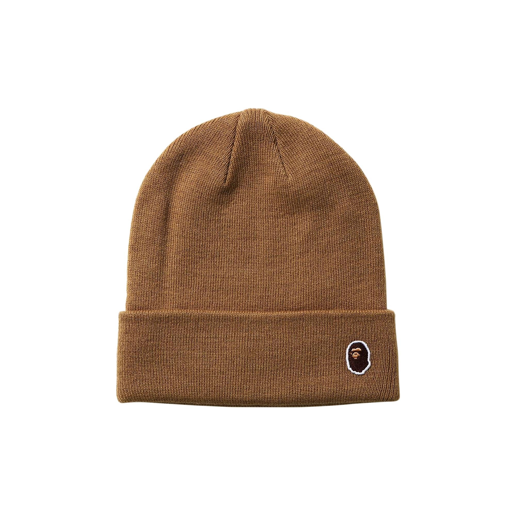 BAPE Ape Head One Point Knit Cap 'Beige' - 1