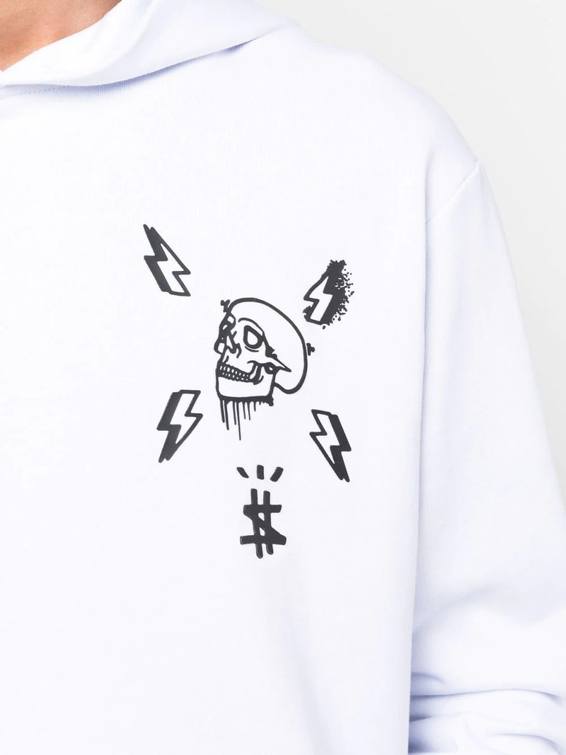 graphic-print cotton hoodie 5