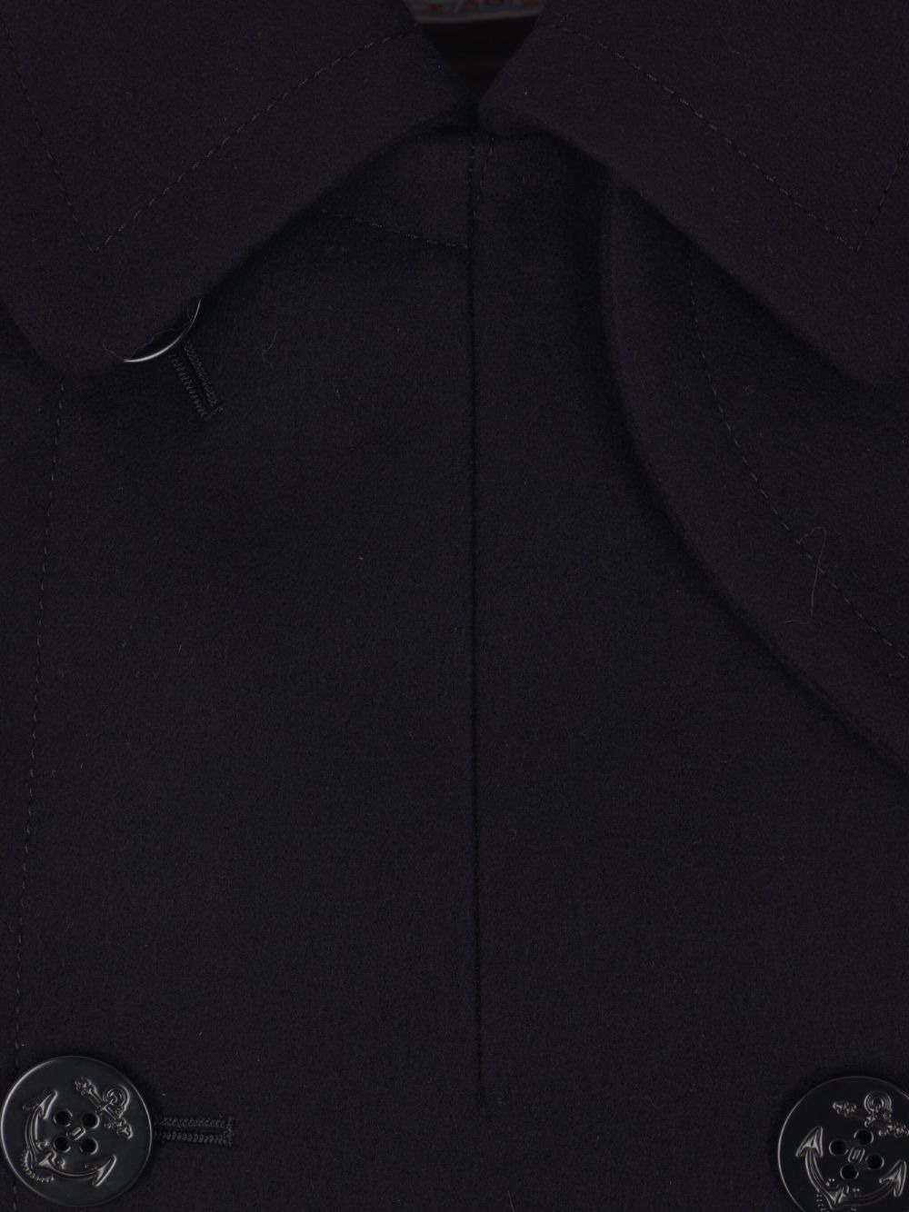double-breasted anchor-button coat - 3